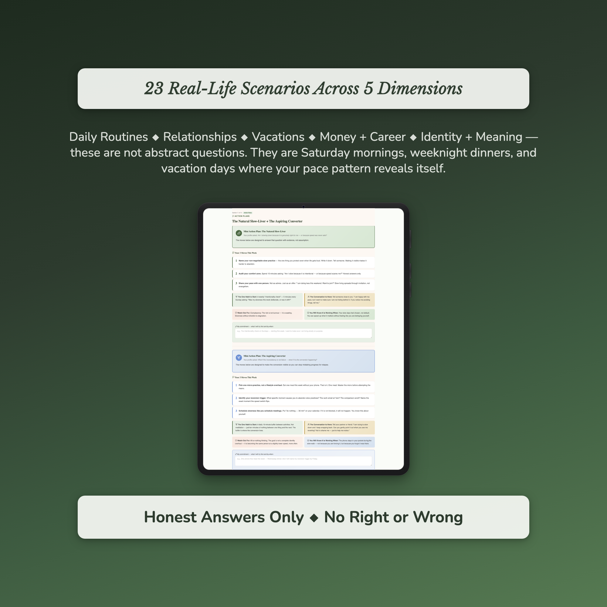 Slow Living Readiness Profile — sample auto-scoring quiz