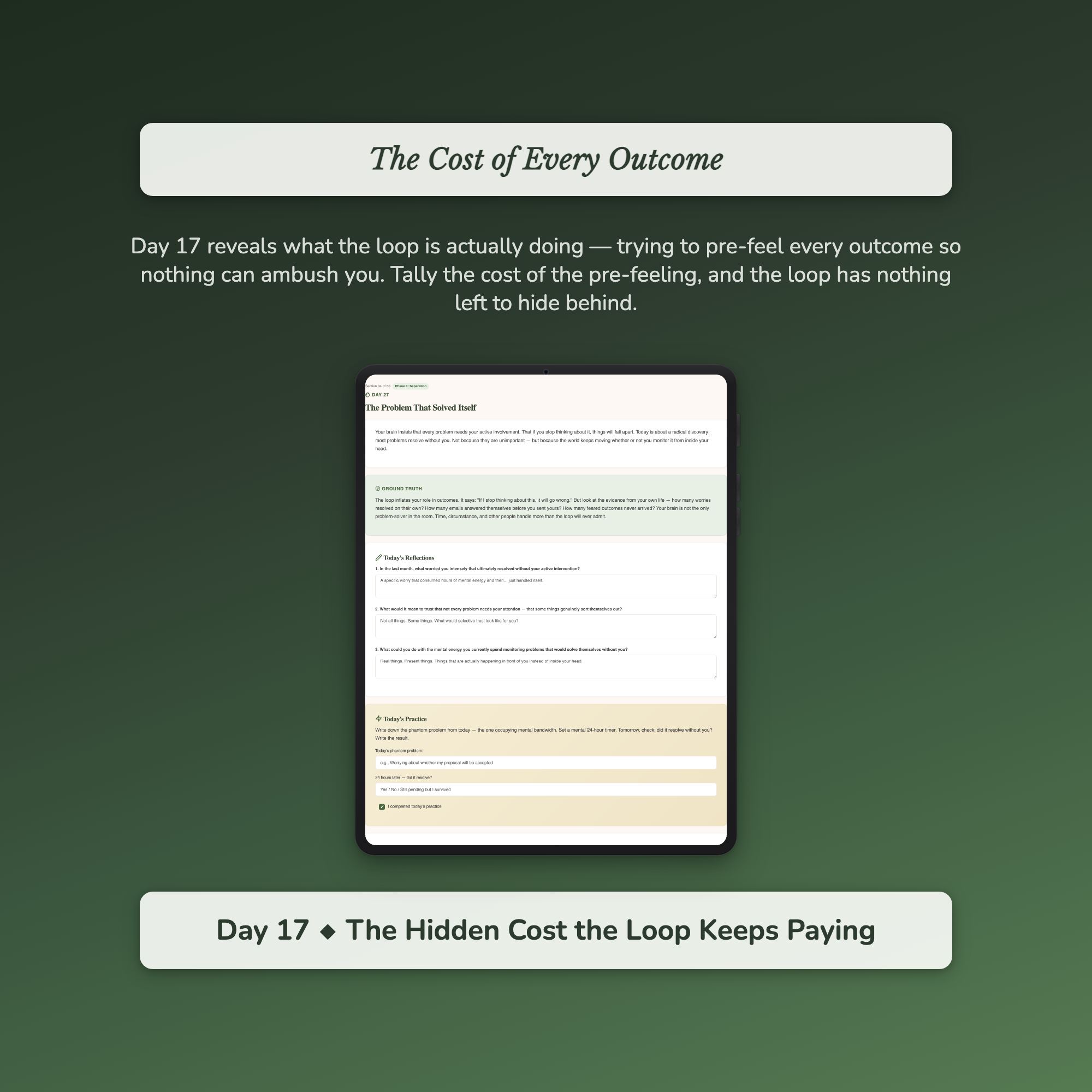 Overthinking Workbook & 40-Day Guide — sample auto-scoring quiz