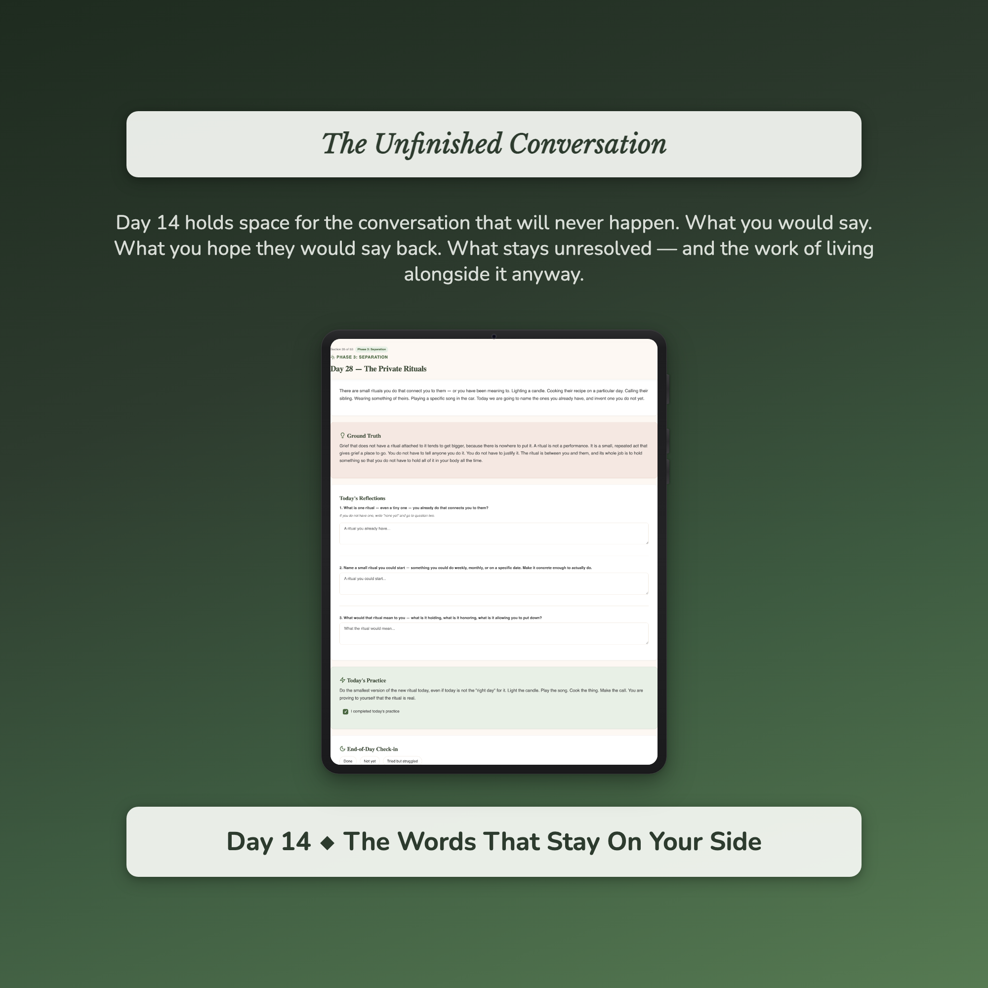 Loss of a Parent Workbook & 40-Day Guide — sample auto-scoring quiz