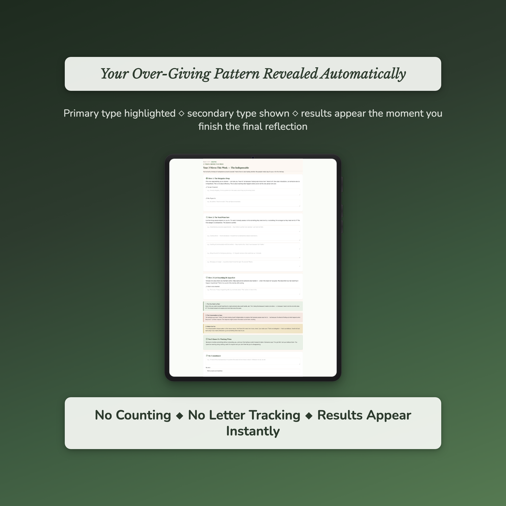 Over-Giving Profile — sample auto-scoring quiz