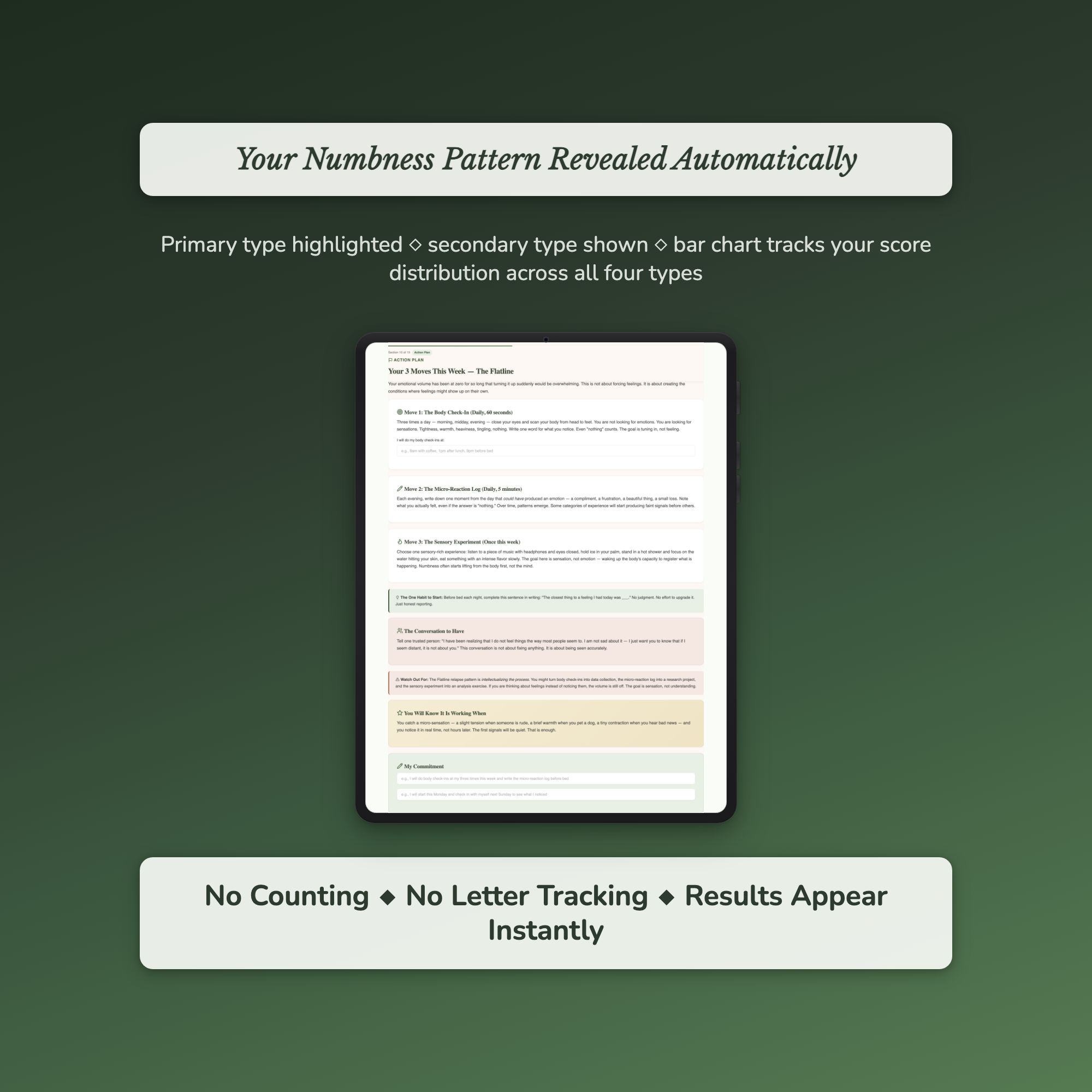 Emotional Numbness Profile — sample auto-scoring quiz