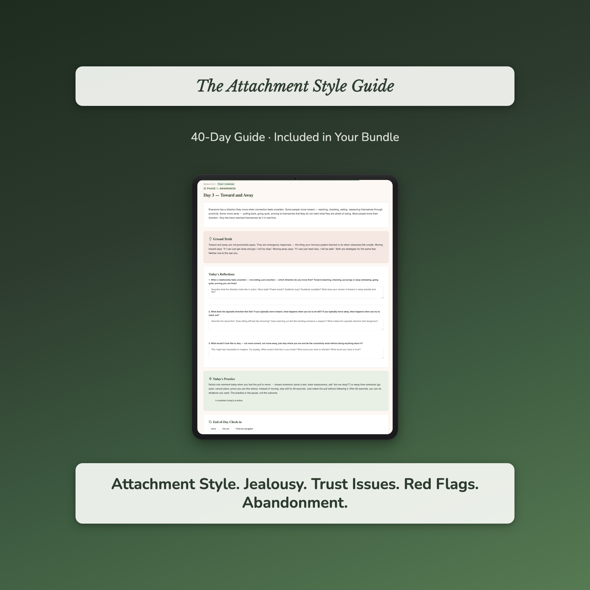 Attachment Style Workbook Bundle – Relationship Patterns – Interactive Digital Bundle