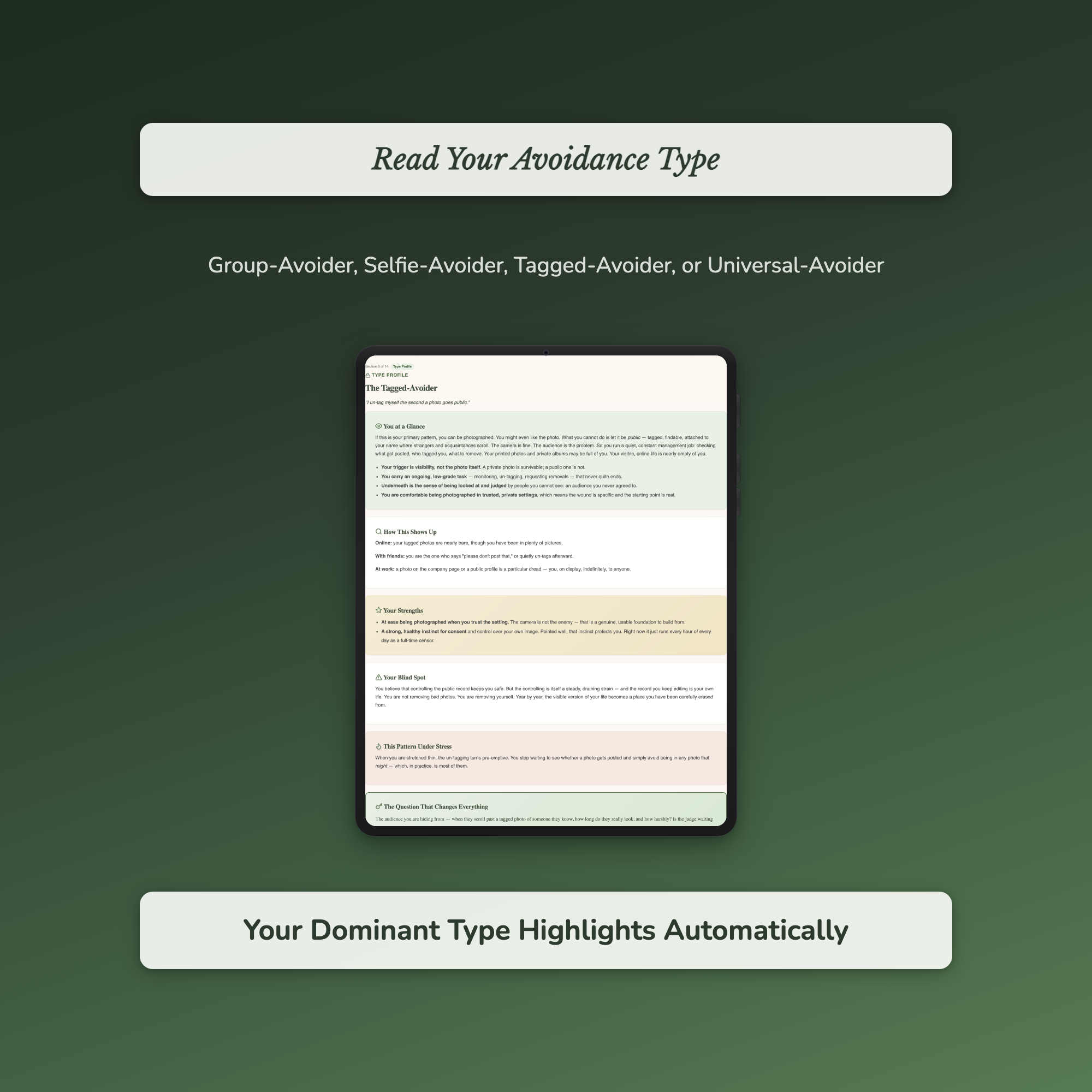 Body Image Quiz & Workbook – Why You Hide From the Camera – Interactive Self-Assessment