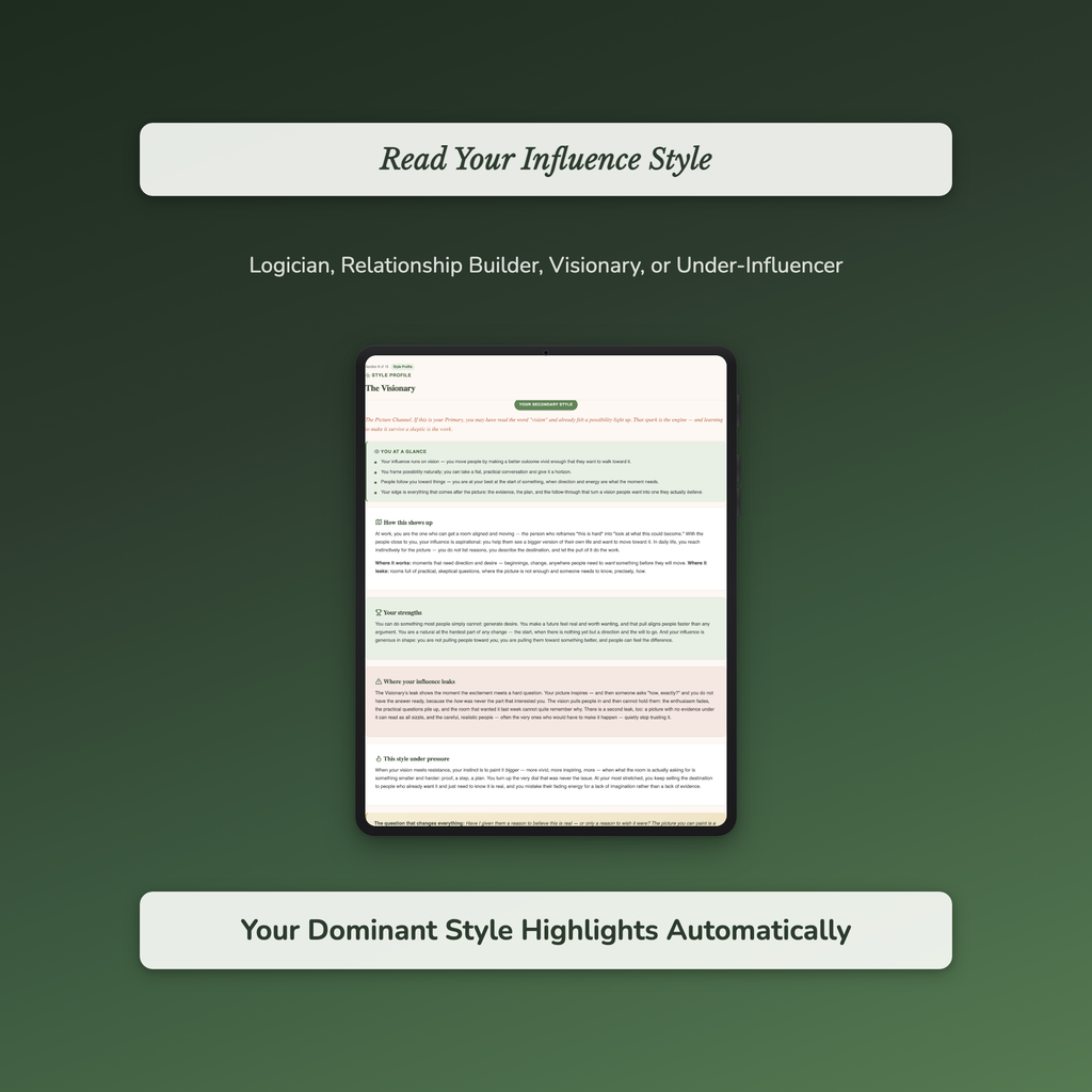 Influence Style Quiz & Workbook – Why Your Ideas Get Lost – Interactive Self-Assessment