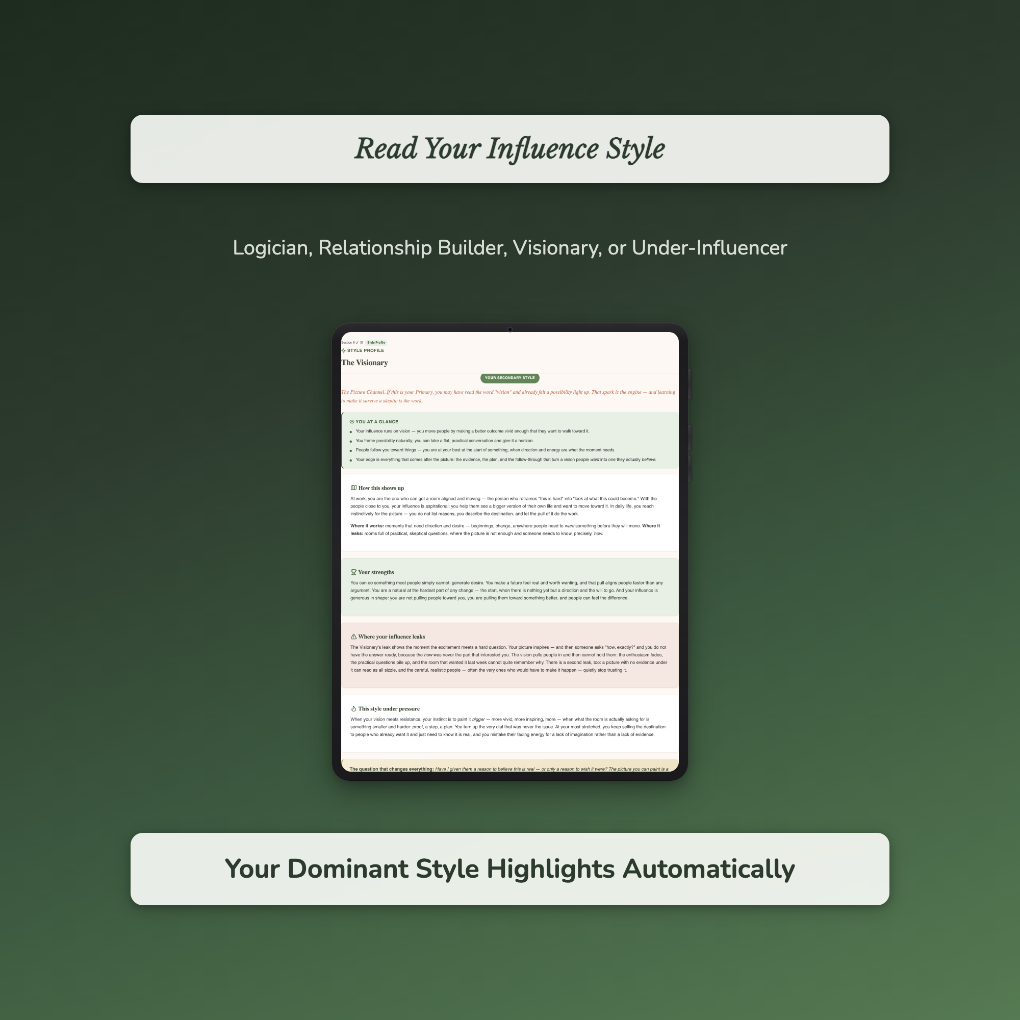 Influence Style Quiz & Workbook – Why Your Ideas Get Lost – Interactive Self-Assessment