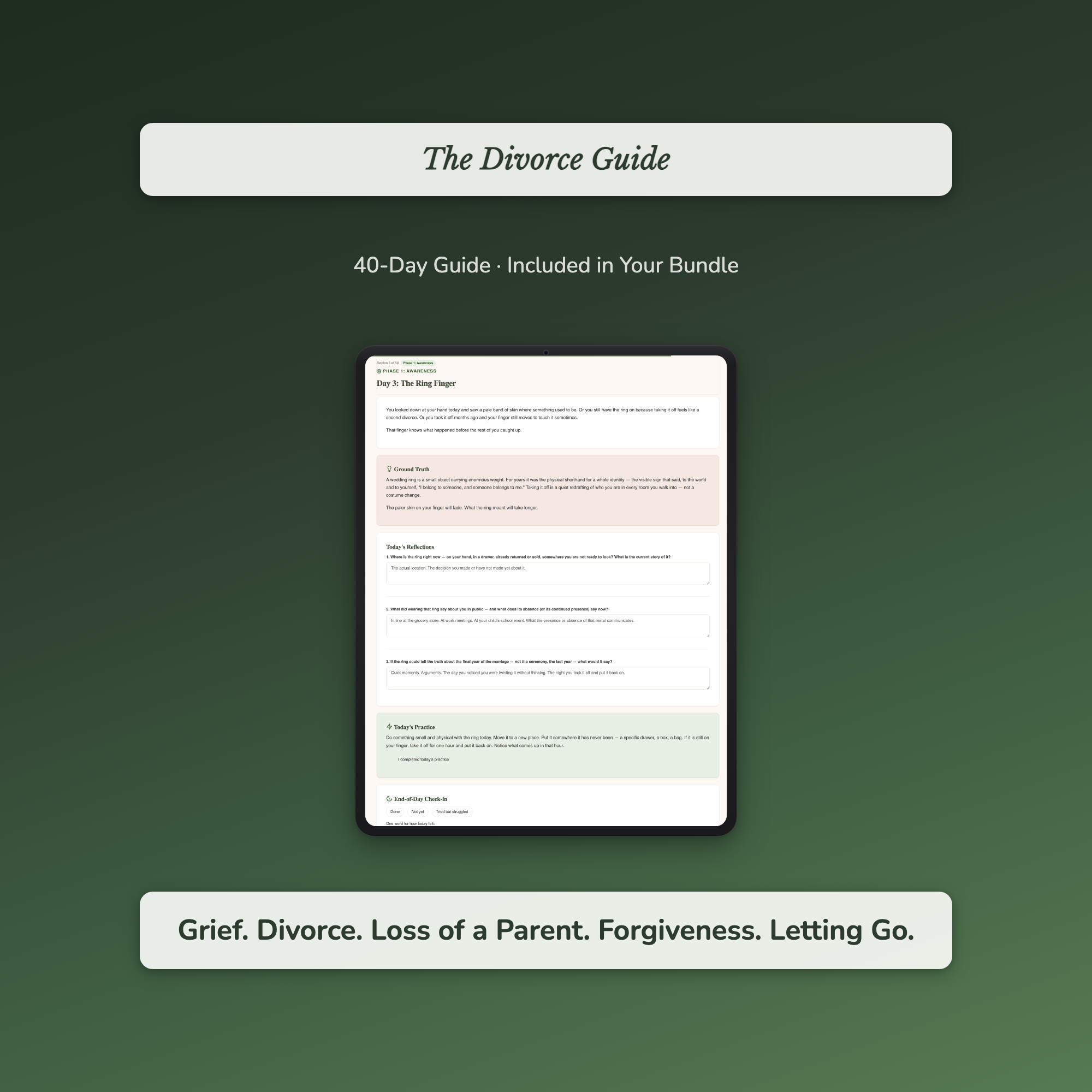 Grief Journal & Guide Bundle – Loss, Divorce & Letting Go – Interactive Digital Bundle