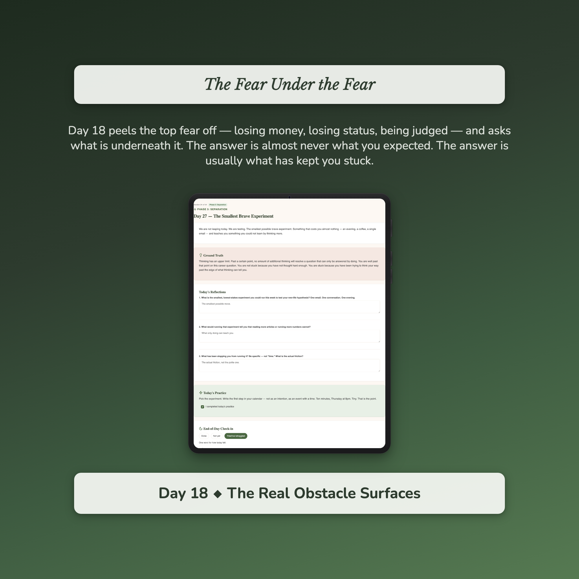 Career Change Workbook & 40-Day Guide — sample auto-scoring quiz