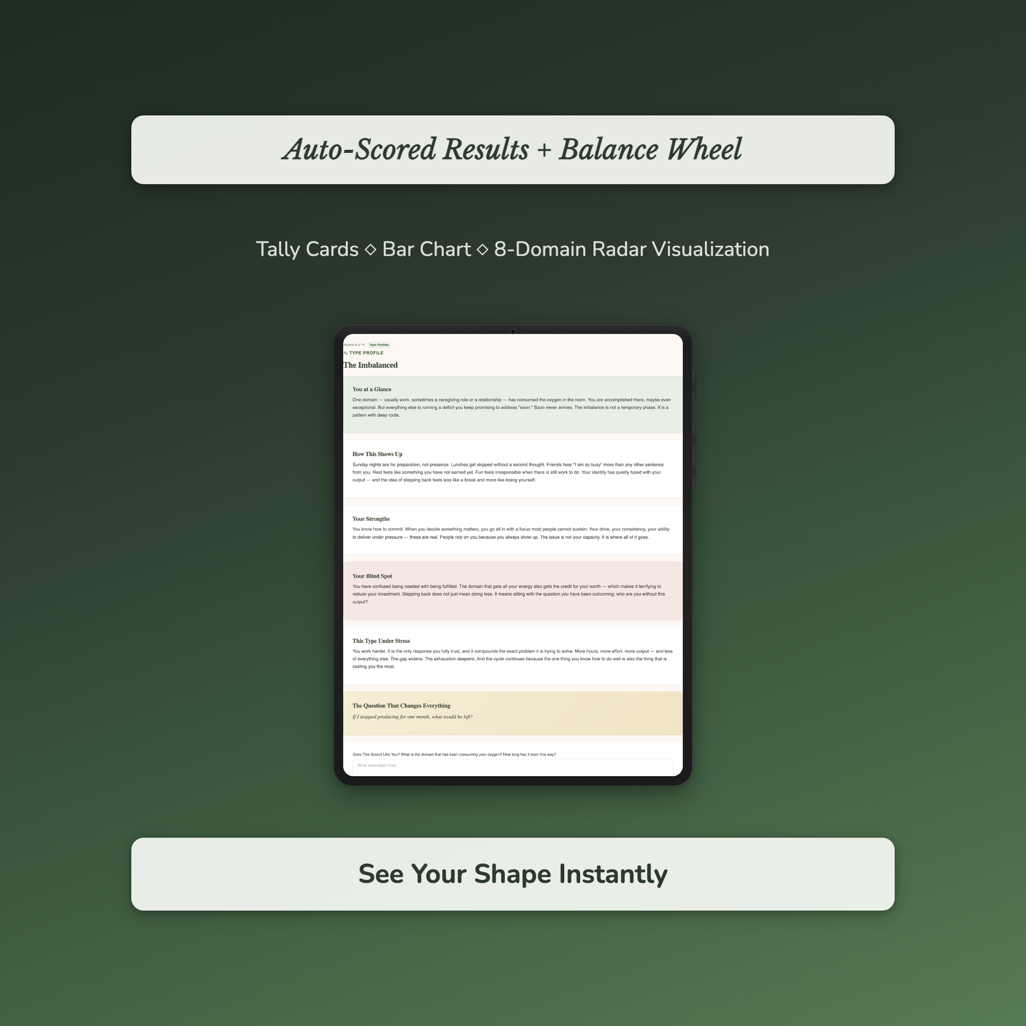 Life Balance Profile — sample auto-scoring quiz