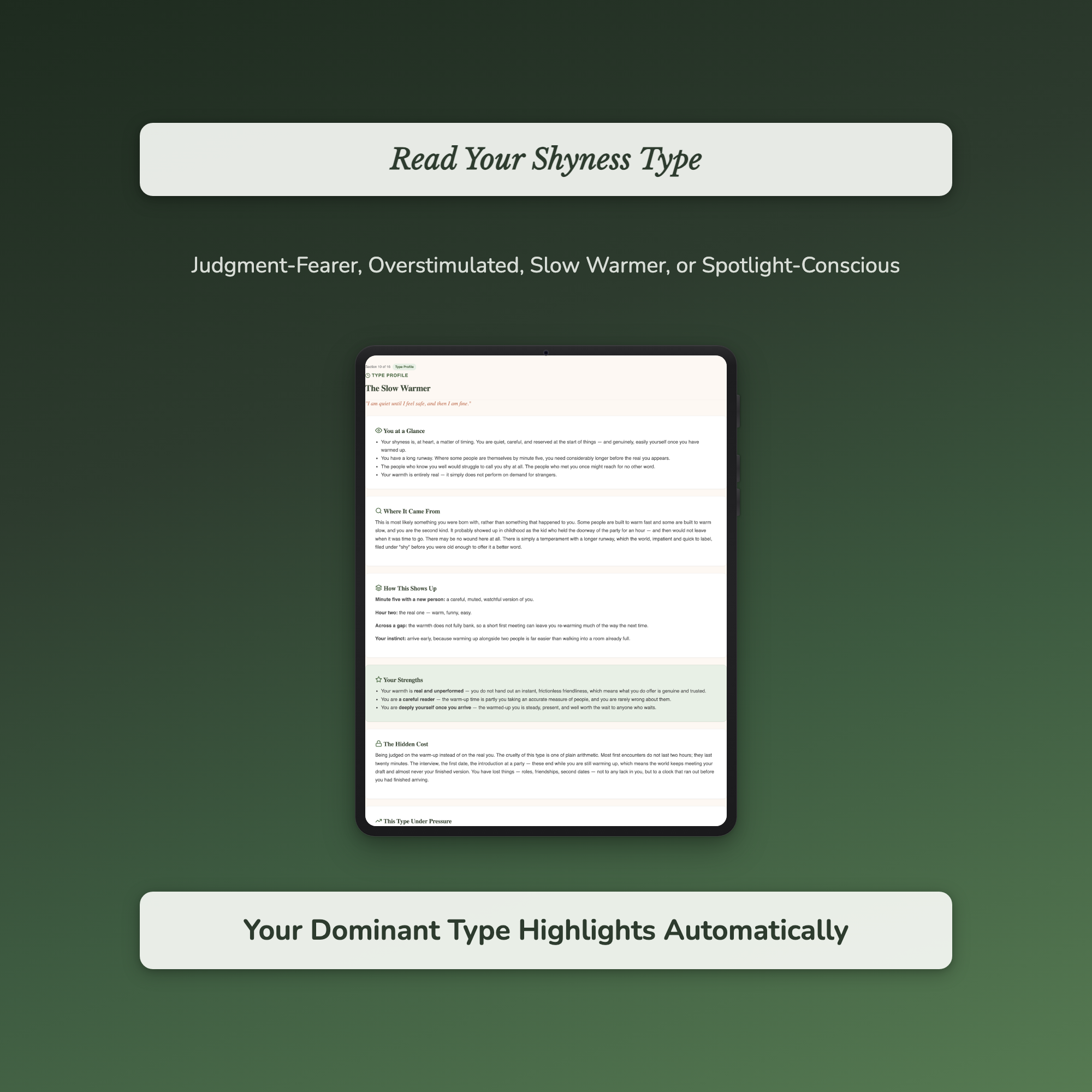 Shyness Quiz & Workbook – Why You Go Quiet Around People – Interactive Self-Assessment