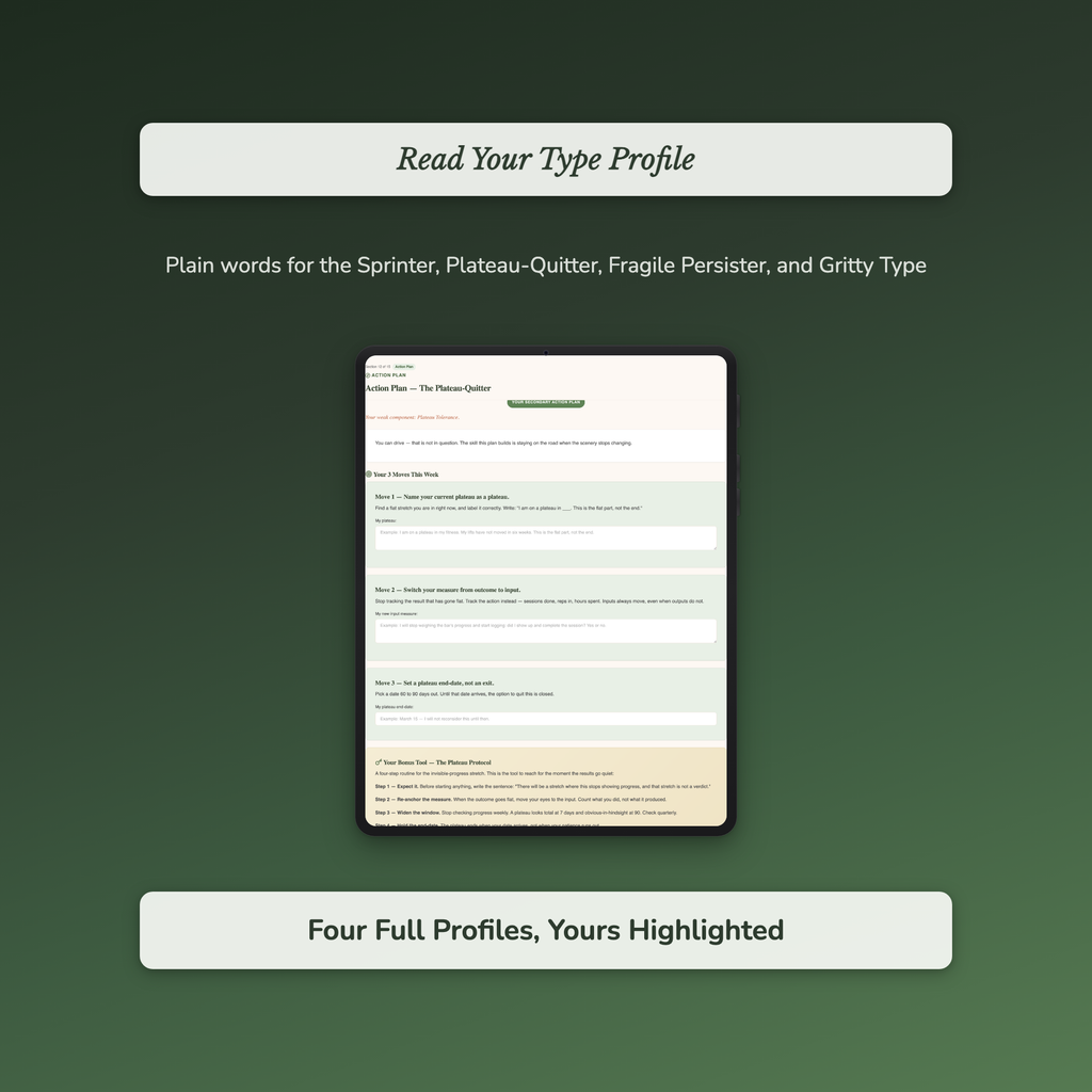 Grit Quiz & Workbook – Do You Have the Grit to Finish? – Interactive Self-Assessment