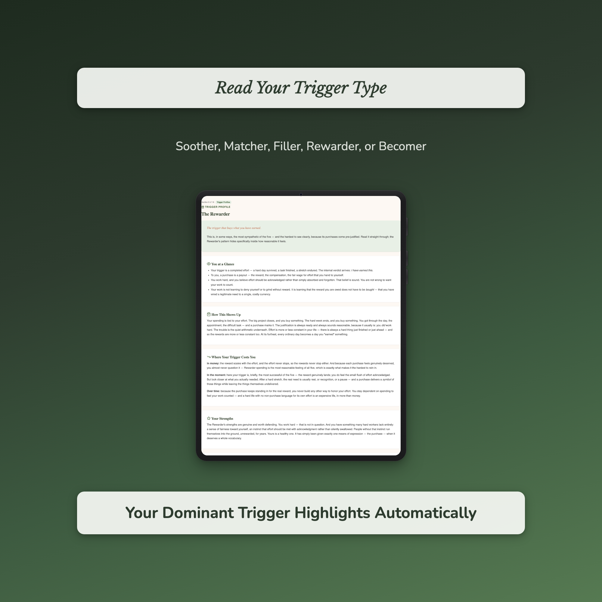 Spending Trigger Quiz & Workbook – Why You Keep Buying Stuff – Interactive Self-Assessment