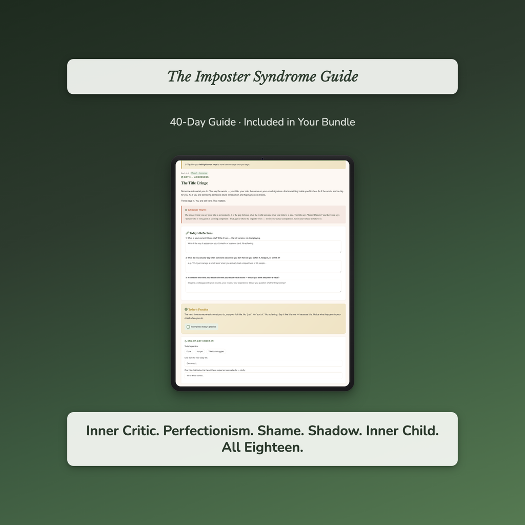 Self-Worth Bundle – Inner Critic Shadow Work 26 Tools – Interactive Digital Bundle