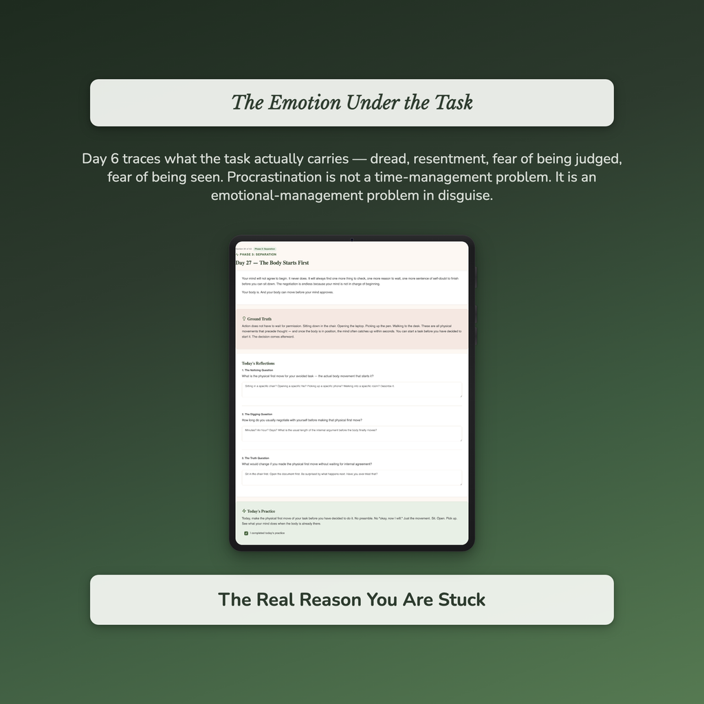 Procrastination Workbook & 40-Day Guide — sample auto-scoring quiz