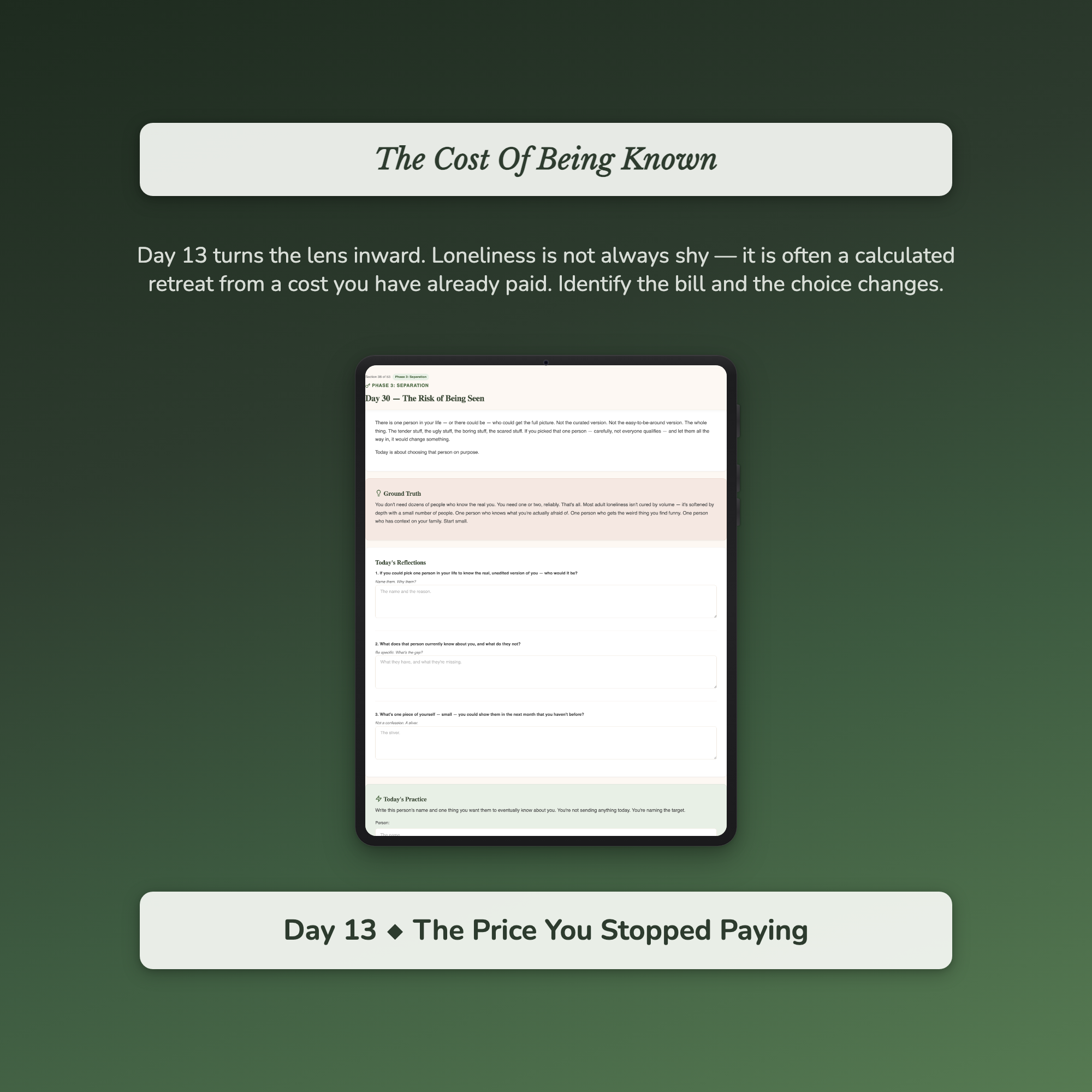 Loneliness Workbook & 40-Day Guide — sample auto-scoring quiz