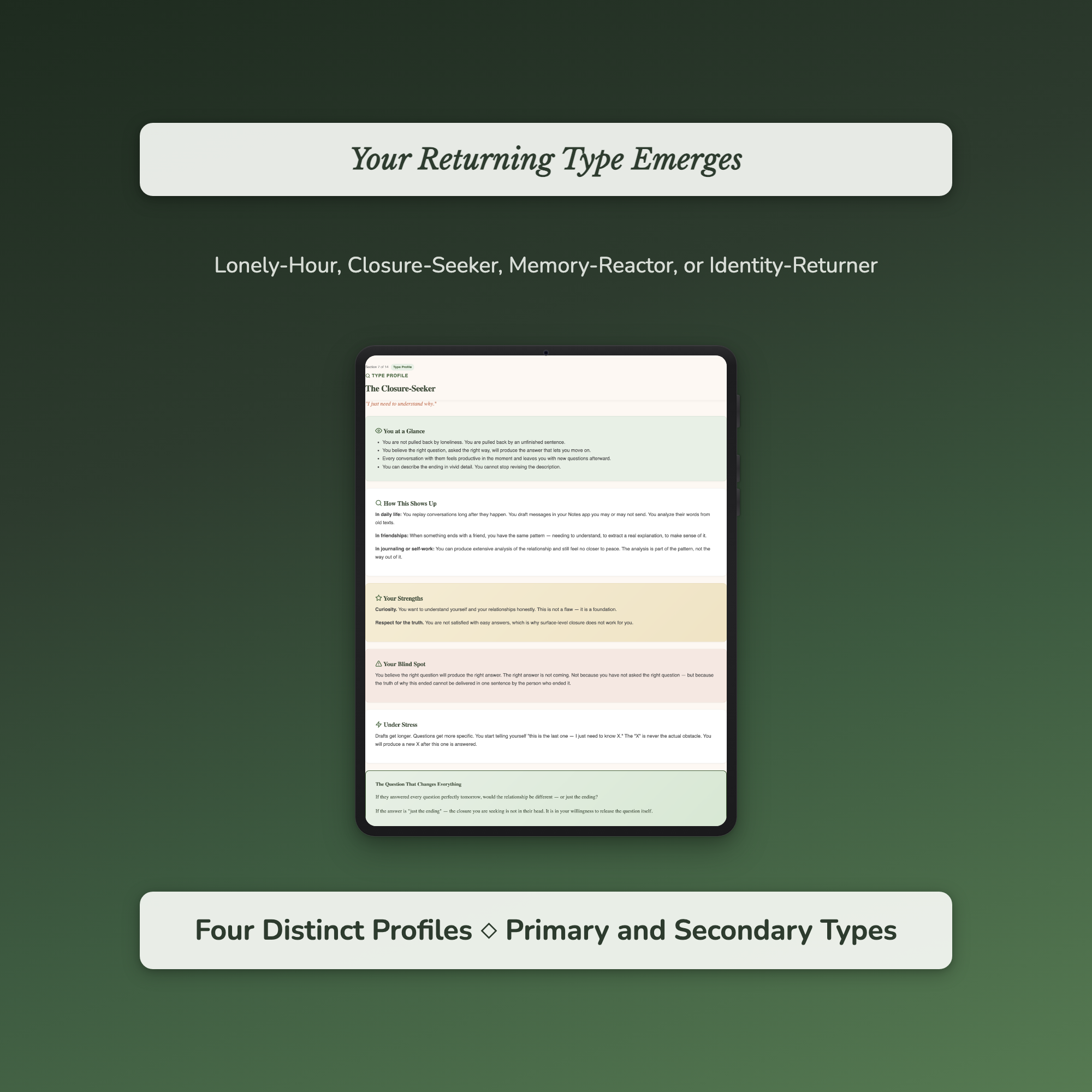 Get Over Your Ex Quiz — sample auto-scoring quiz