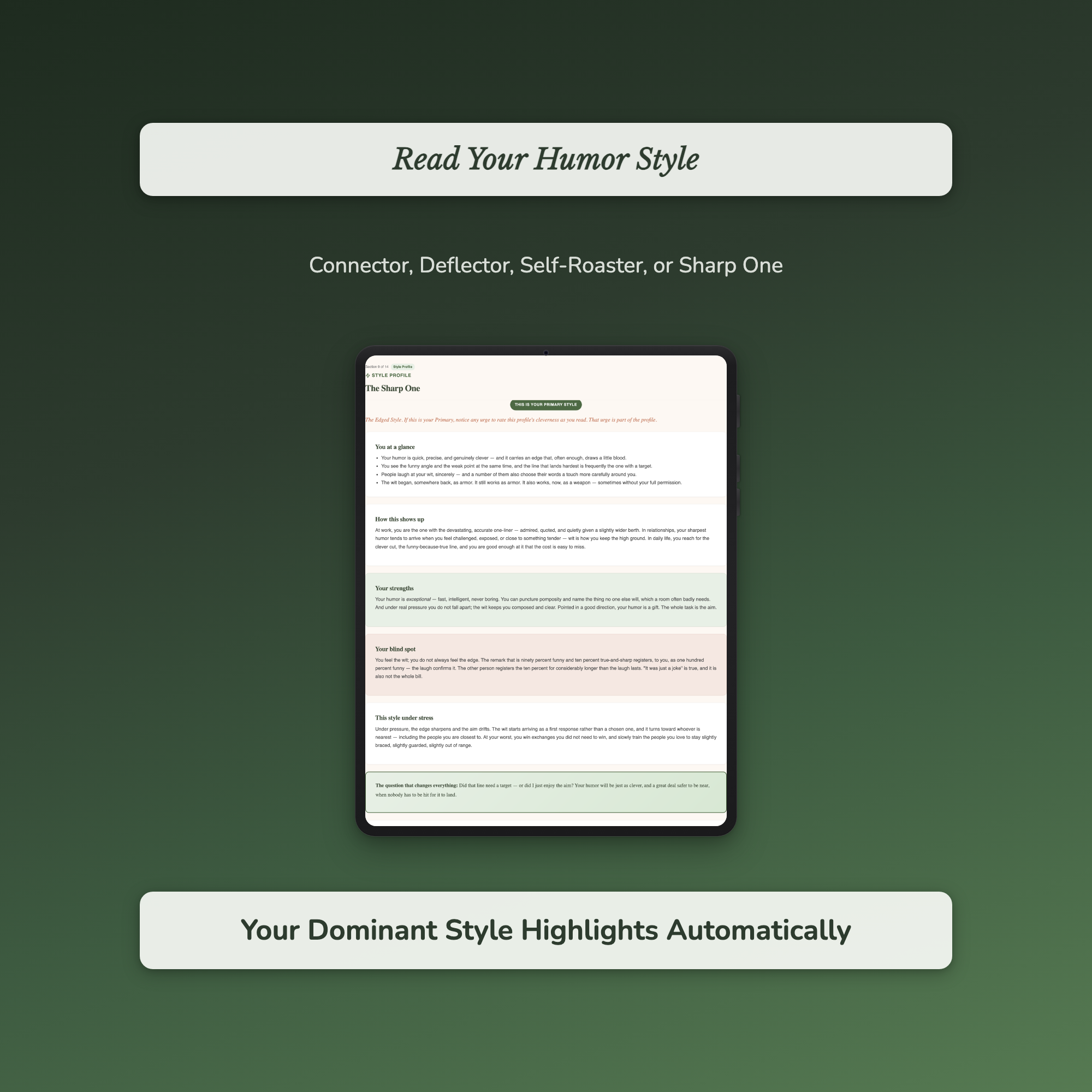 Humor Style Quiz & Workbook – What Are Your Jokes Doing? – Interactive Self-Assessment