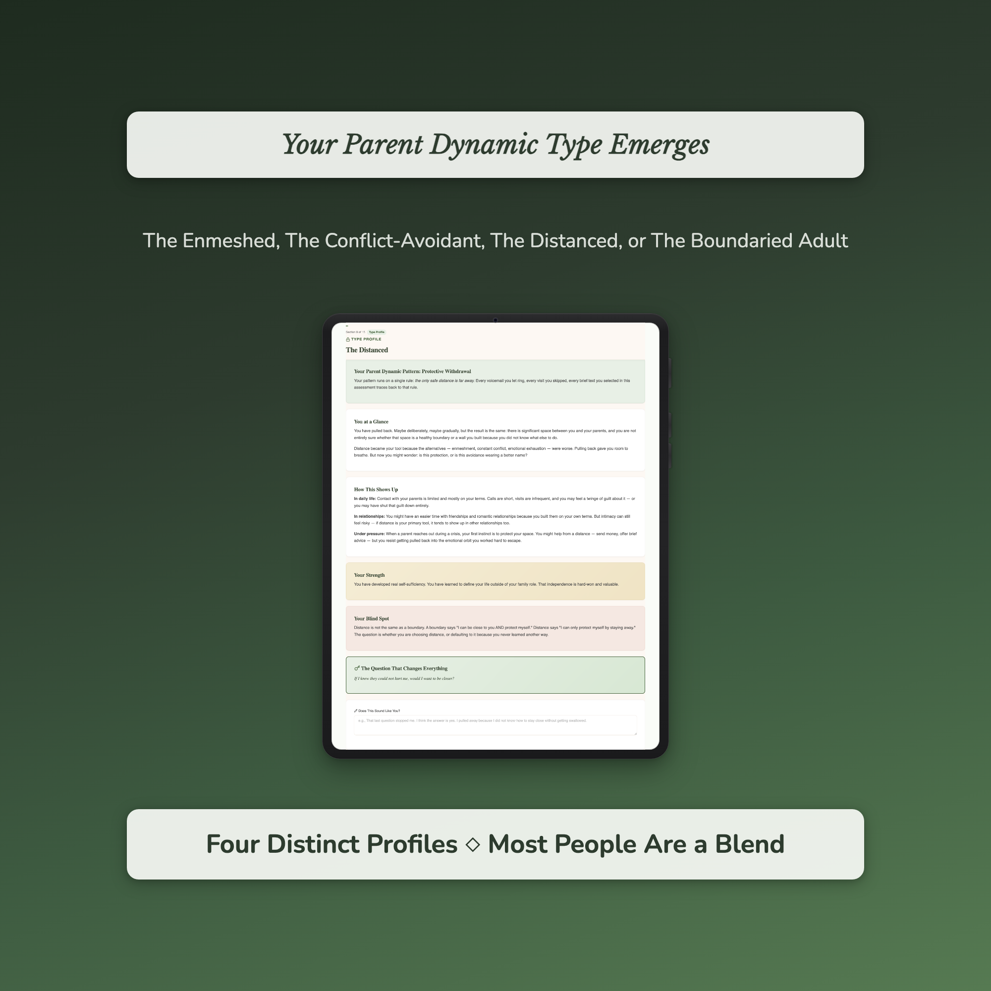 Family Pattern Profile — sample auto-scoring quiz