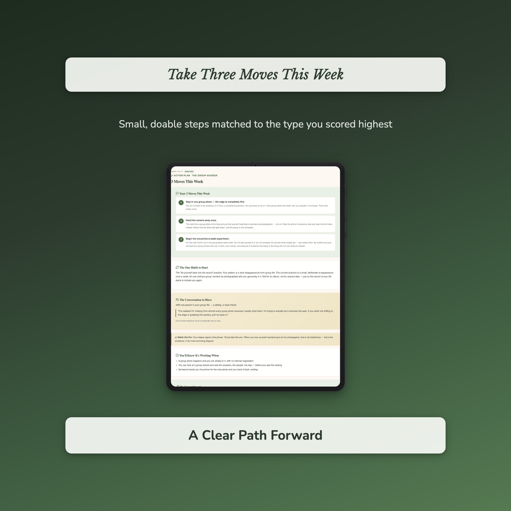 Body Image Quiz & Workbook – Why You Hide From the Camera – Interactive Self-Assessment