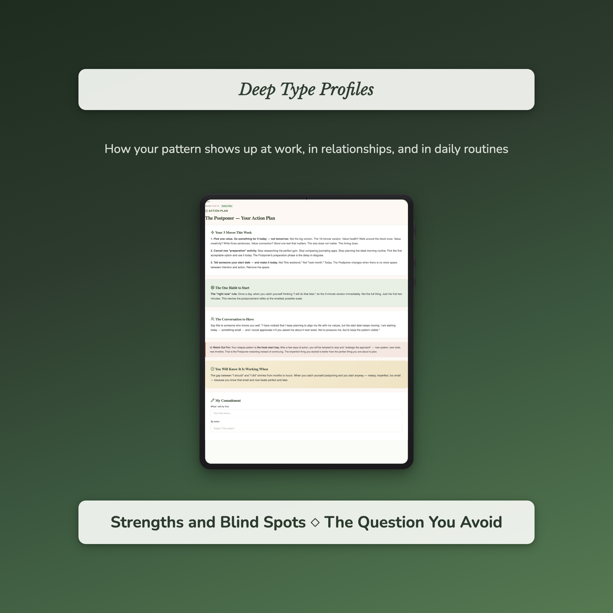 Values Alignment Profile — sample profile or chart