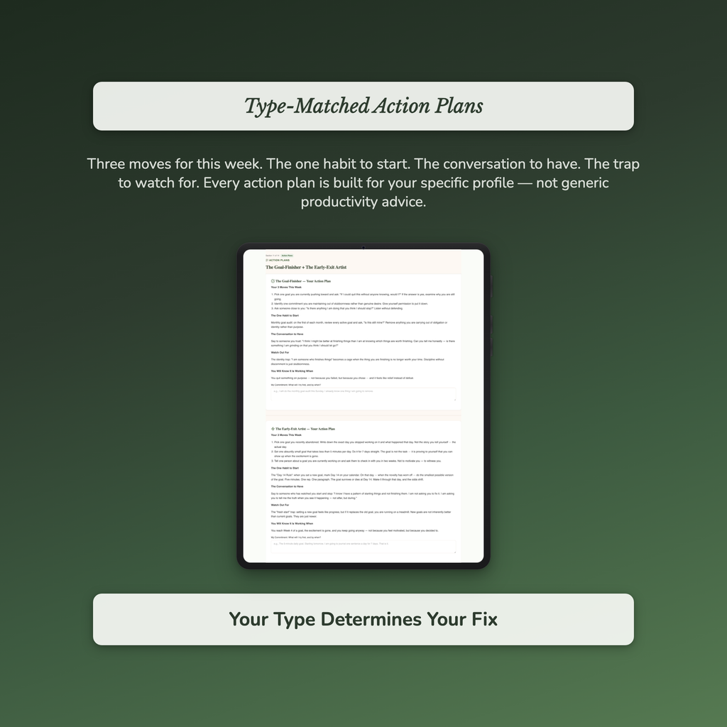 Goal Abandonment Profile — sample profile or chart