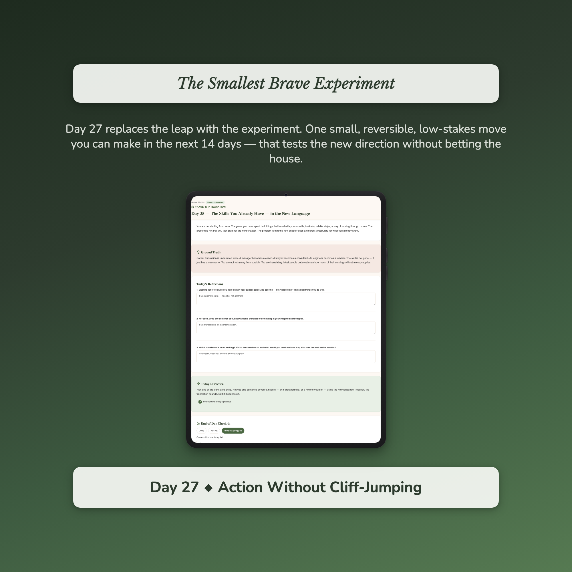 Career Change Workbook & 40-Day Guide — sample profile or chart