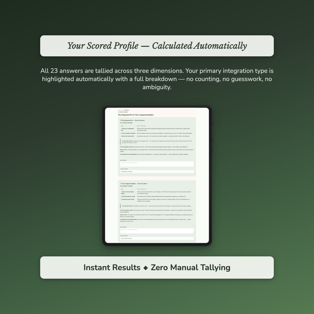 Work-Life Balance Profile — sample profile or chart