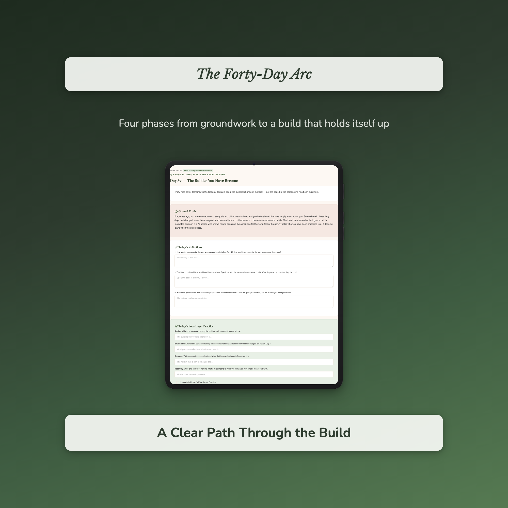 Habit Building Workbook & 40-Day Journal – Reach Your Goals – Interactive Digital Guide