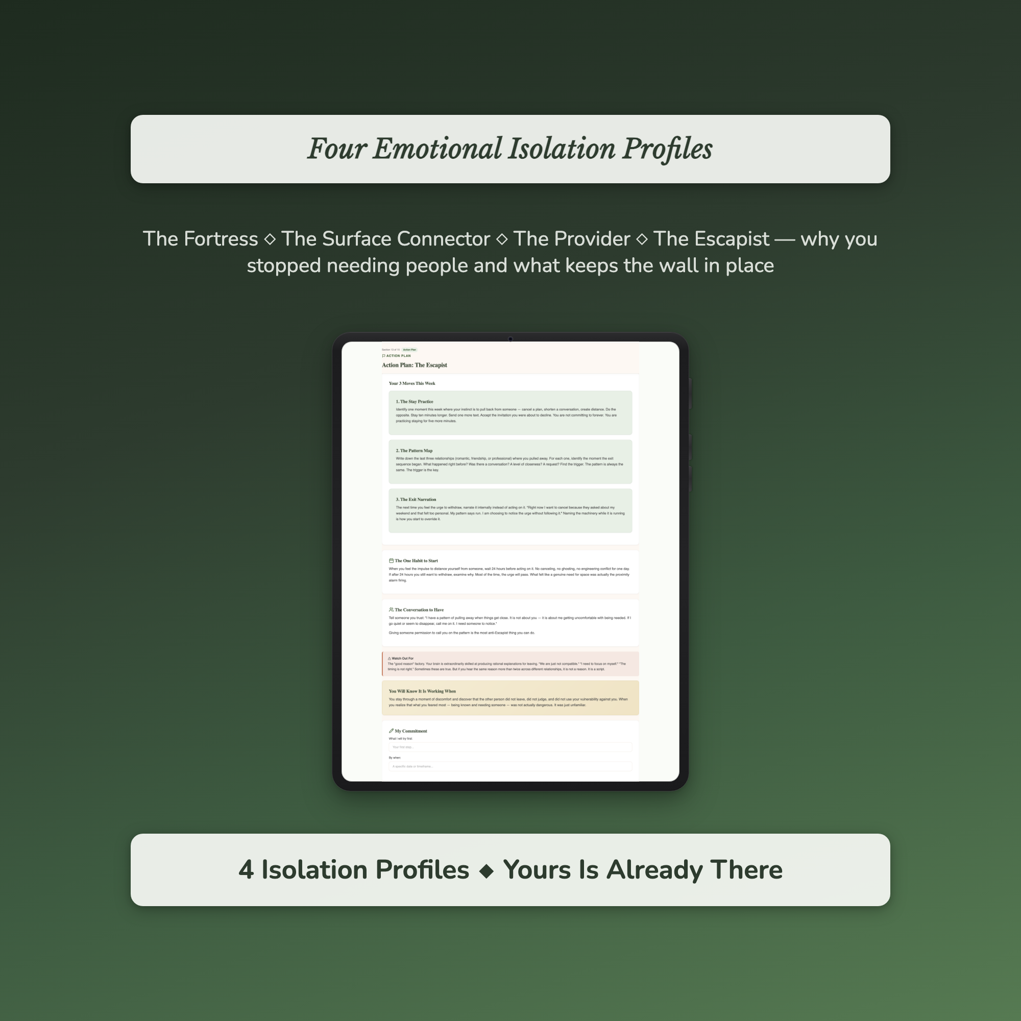 Emotional Independence Profile — sample profile or chart