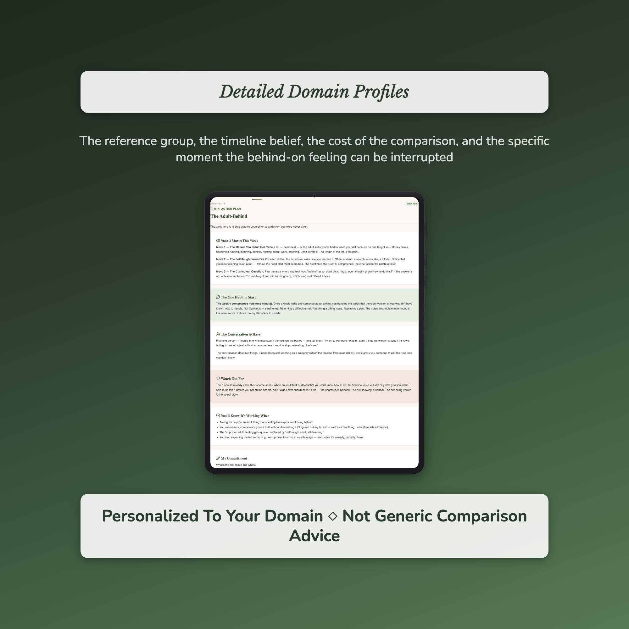Quarter Life Crisis Quiz — sample profile or chart