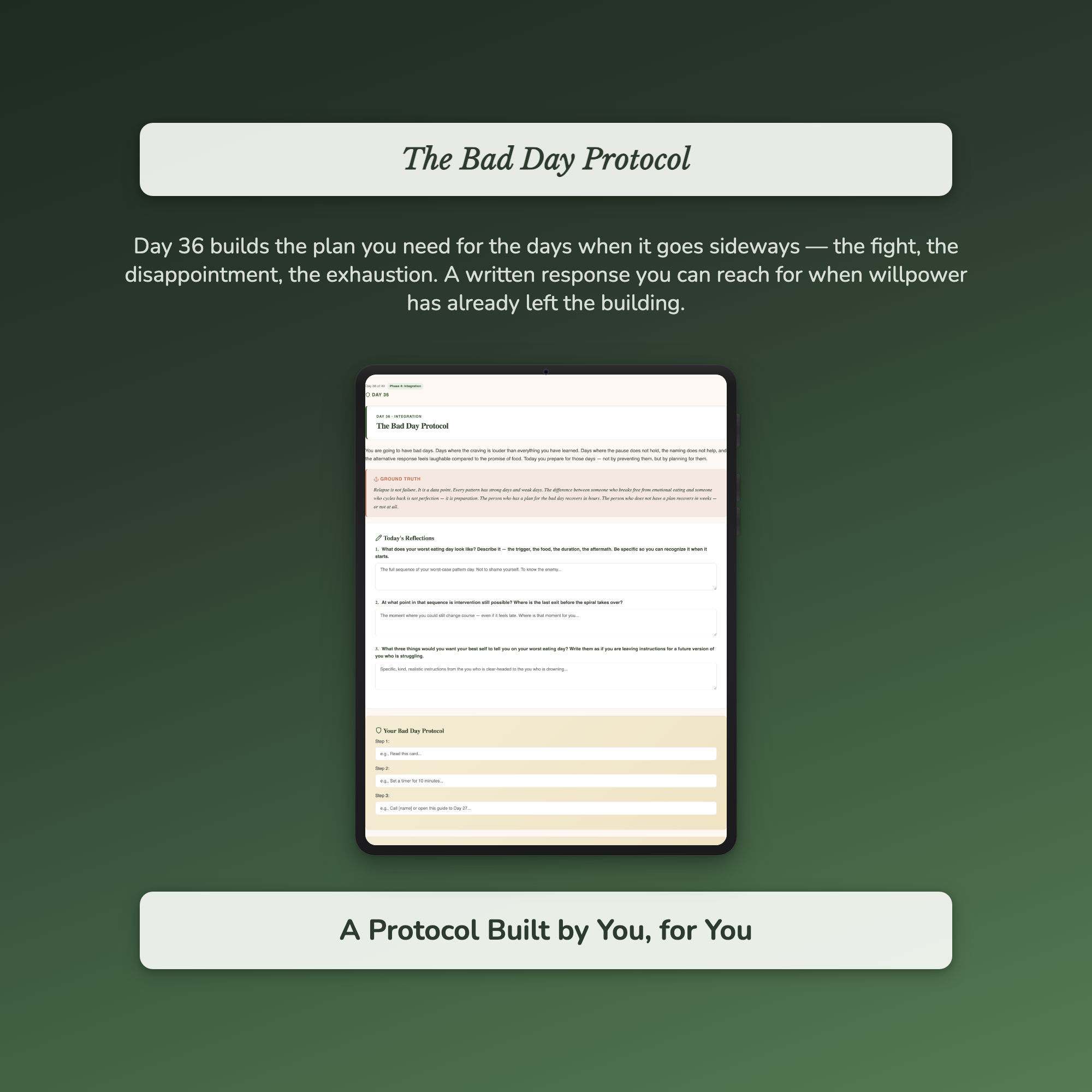 Emotional Eating Workbook & 40-Day Guide — sample profile or chart