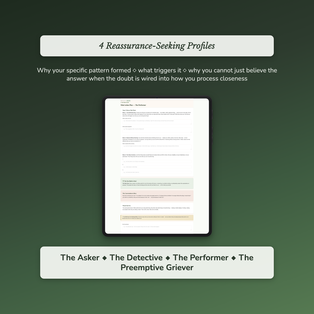 Reassurance Seeking Profile — sample profile or chart