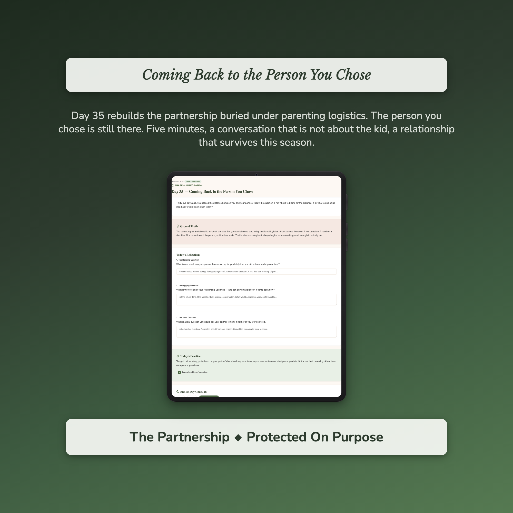 Parenting Workbook & 40-Day Guide — sample profile or chart