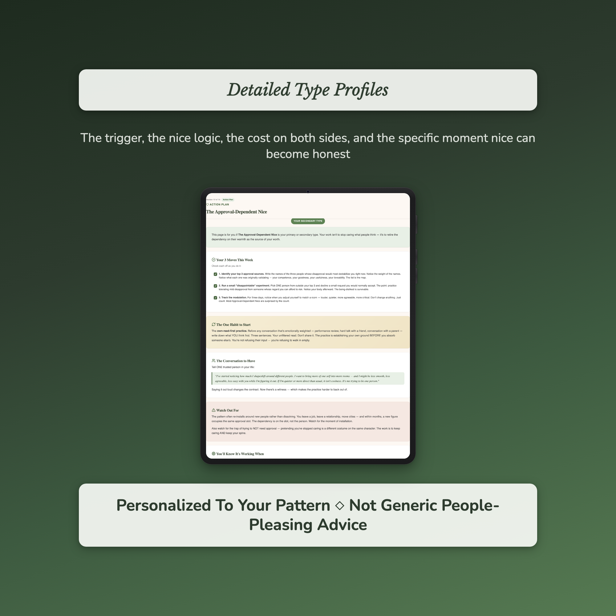 People Pleasing Quiz — sample profile or chart