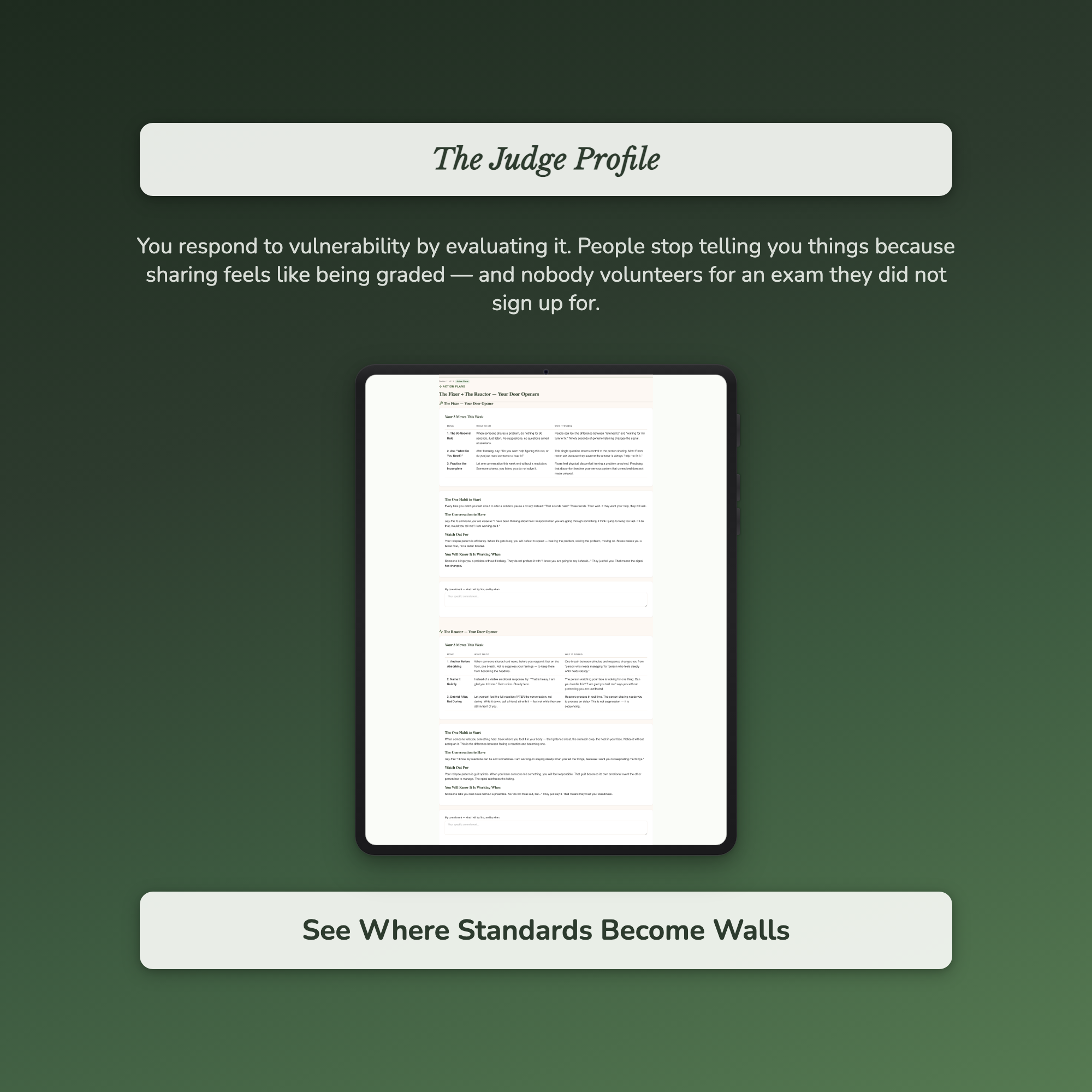 Social Blind Spot Profile — sample profile or chart