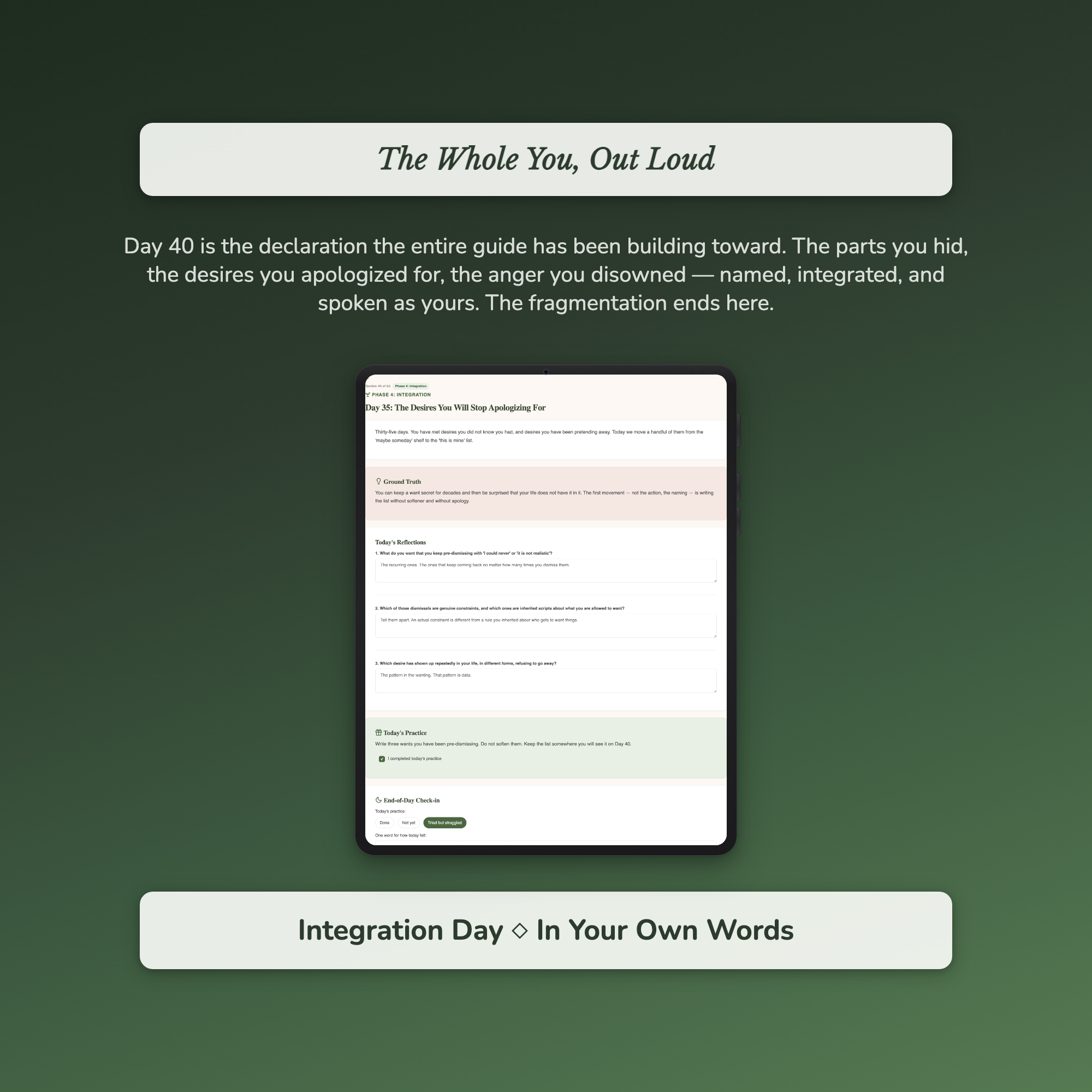 Shadow Work Workbook & 40-Day Guide — sample profile or chart
