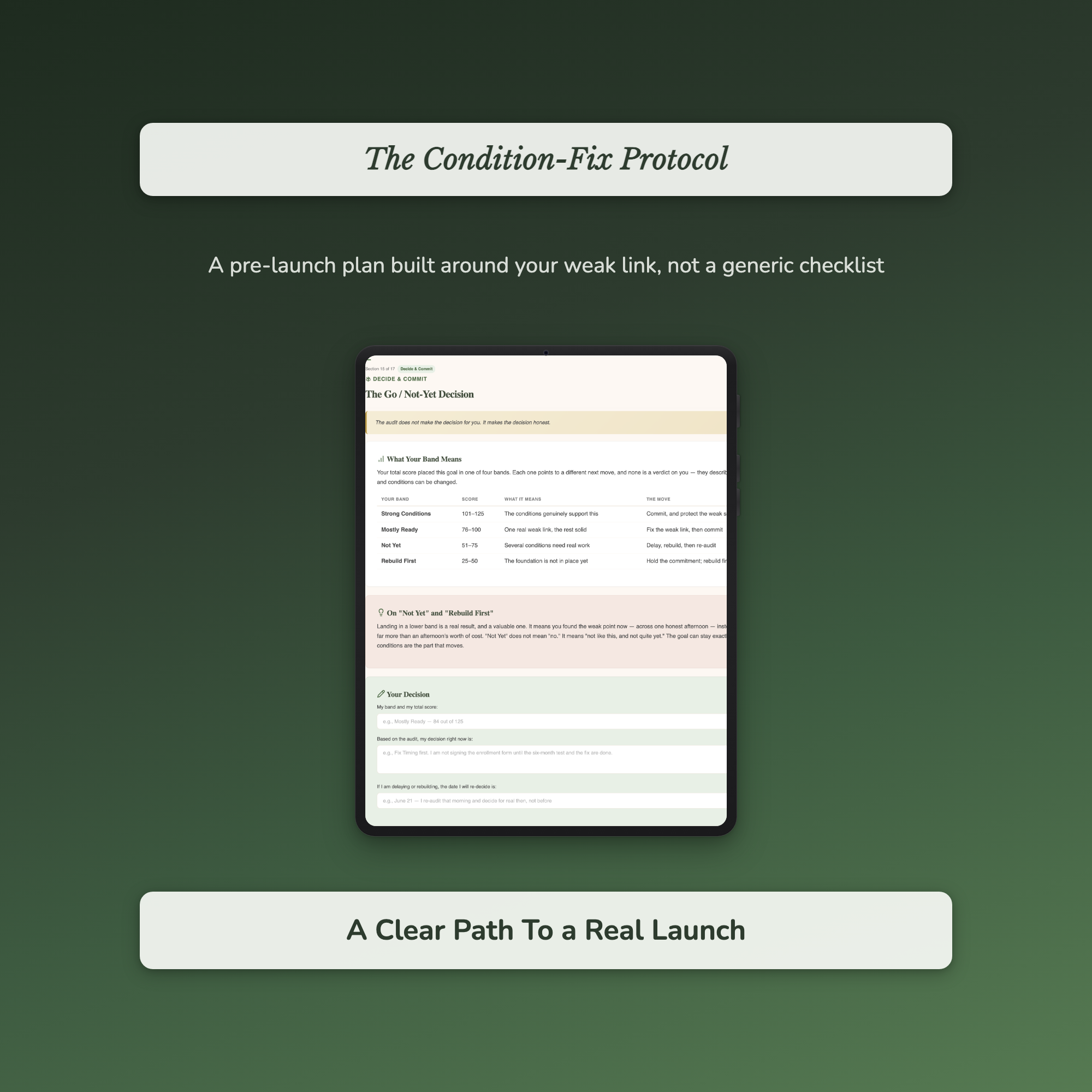 Success Likelihood Quiz & Workbook – Pre-Launch Goal Audit – Interactive Self-Assessment