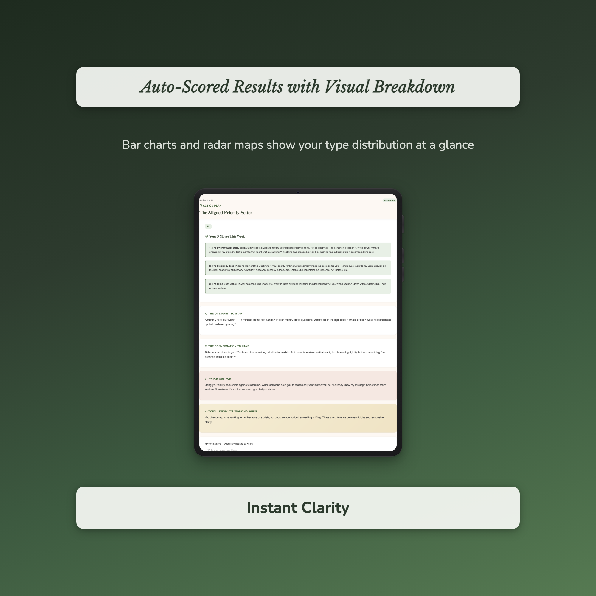 Priority Clarity Profile — sample profile or chart