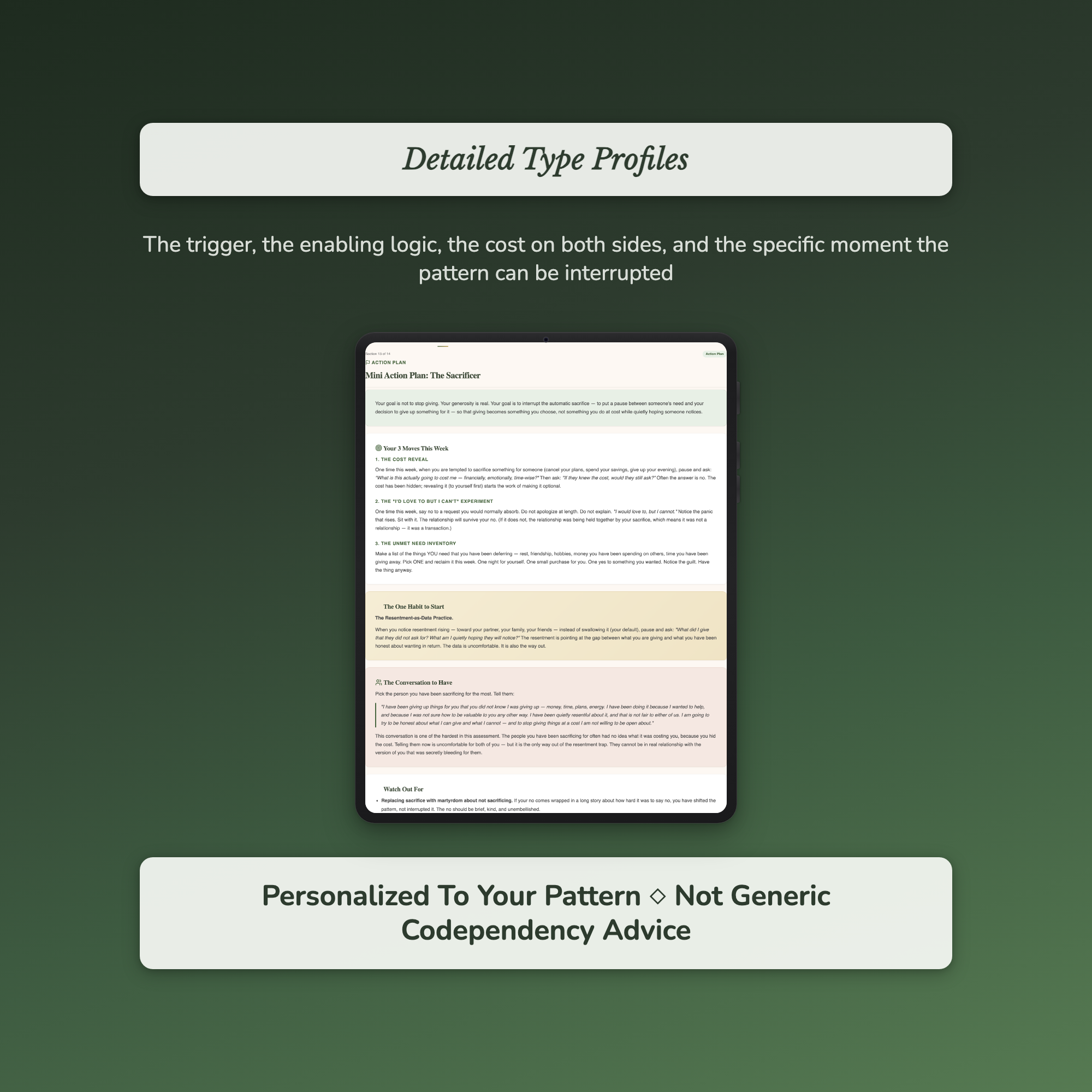 People Pleaser Quiz — sample profile or chart