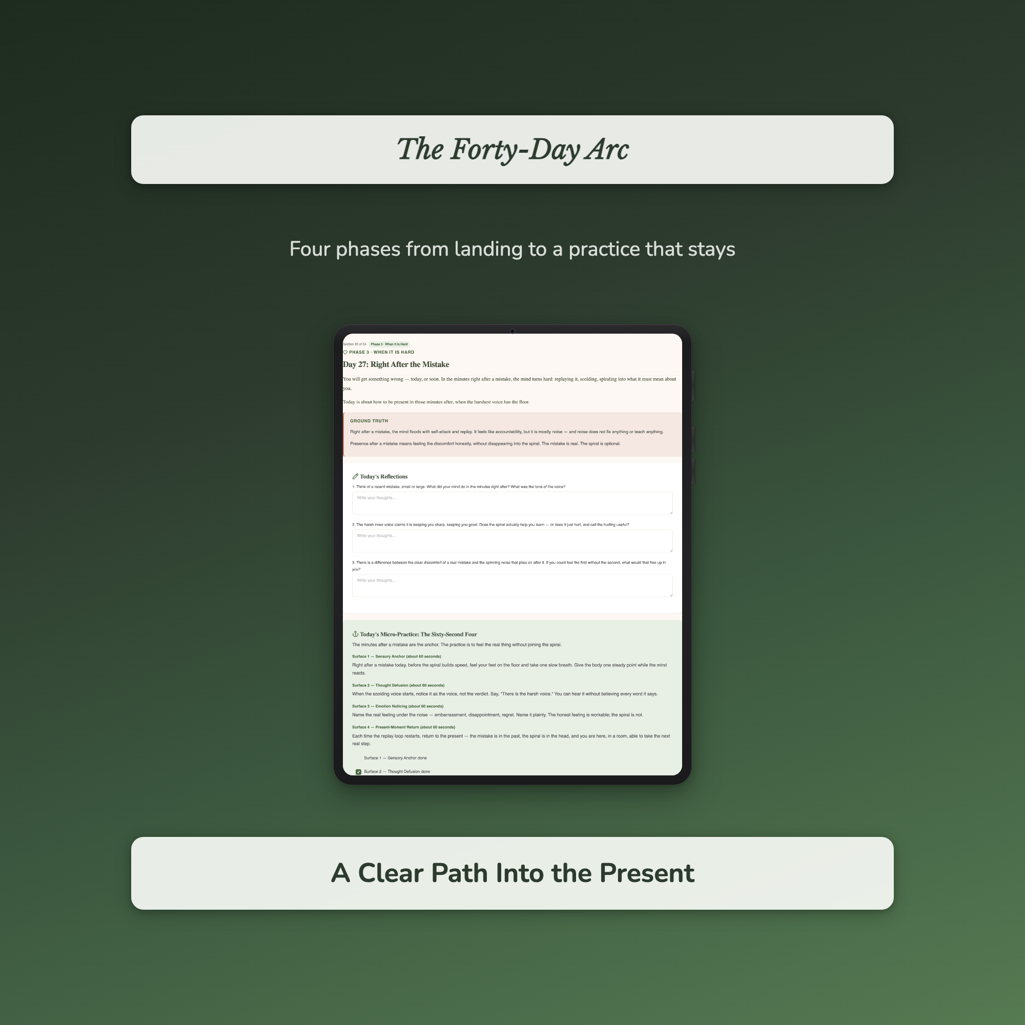 Mindfulness Workbook & 40-Day Journal – Sixty-Second Practice – Interactive Digital Guide