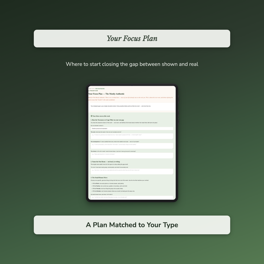 Authenticity Quiz & Workbook – How Much Are You Performing? – Interactive Self-Assessment
