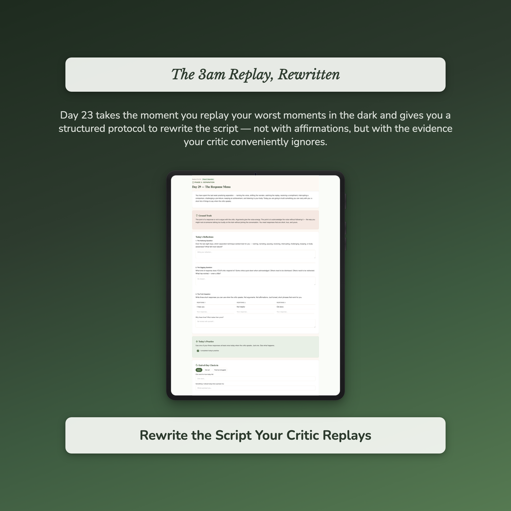Quiet Your Inner Critic — sample profile or chart