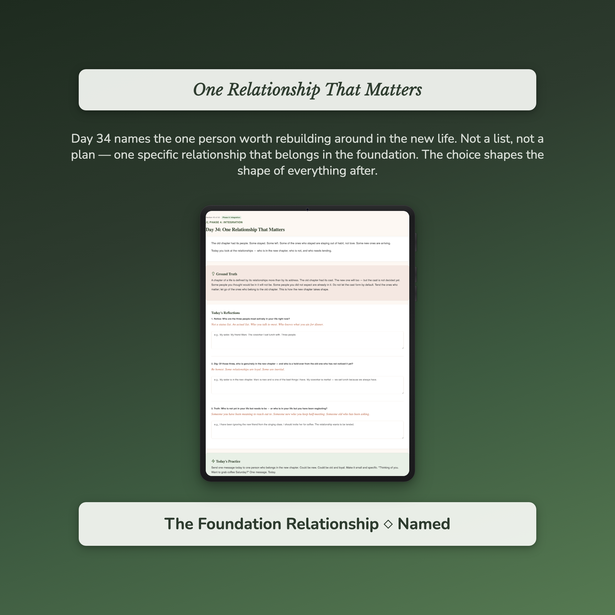 Fresh Start Workbook & 40-Day Guide — sample profile or chart