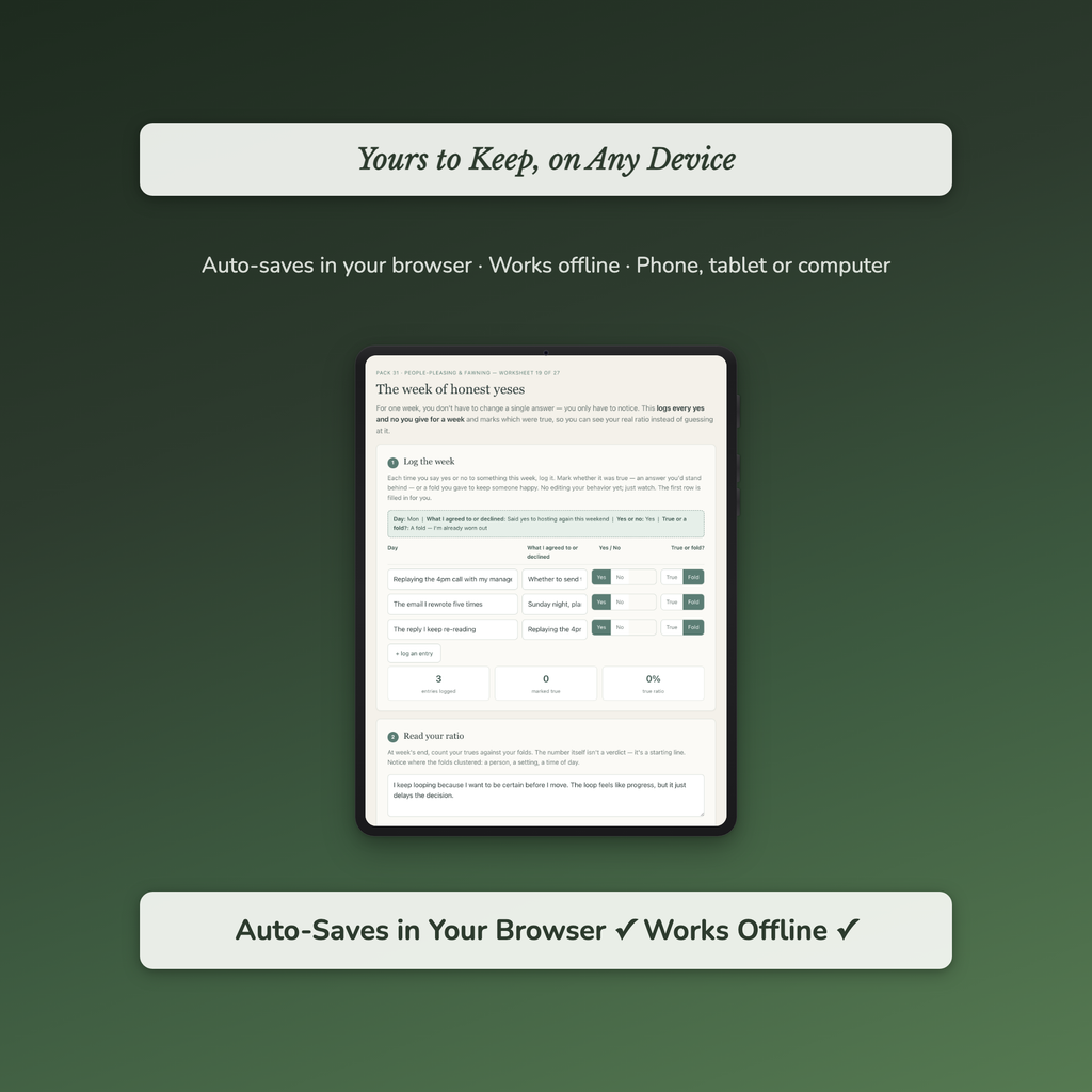 People Pleasing Worksheets – Stop Saying Yes, Fawning, Fear of Disappointing – Interactive Worksheets Bundle