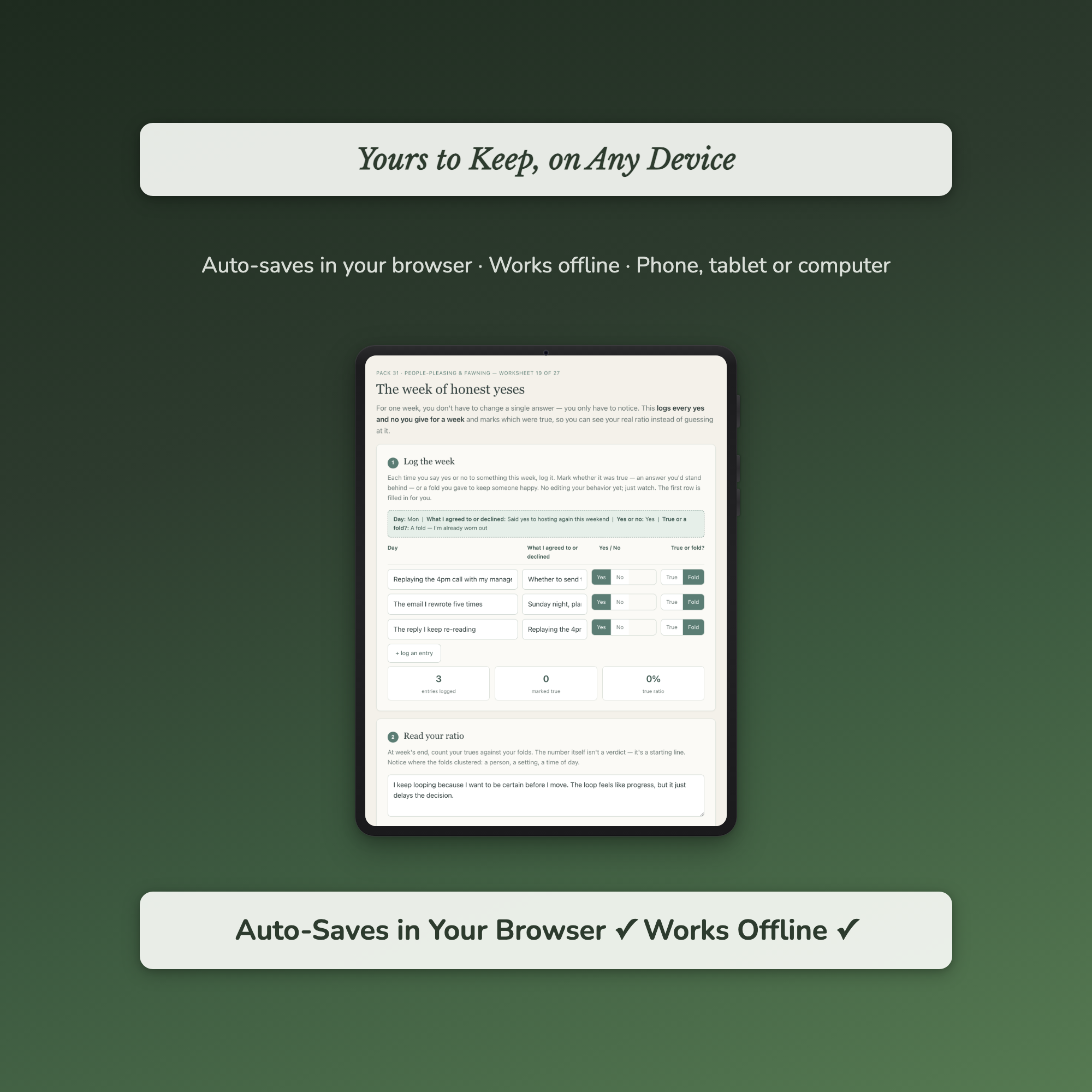 People Pleasing Worksheets – Stop Saying Yes, Fawning, Fear of Disappointing – Interactive Worksheets Bundle