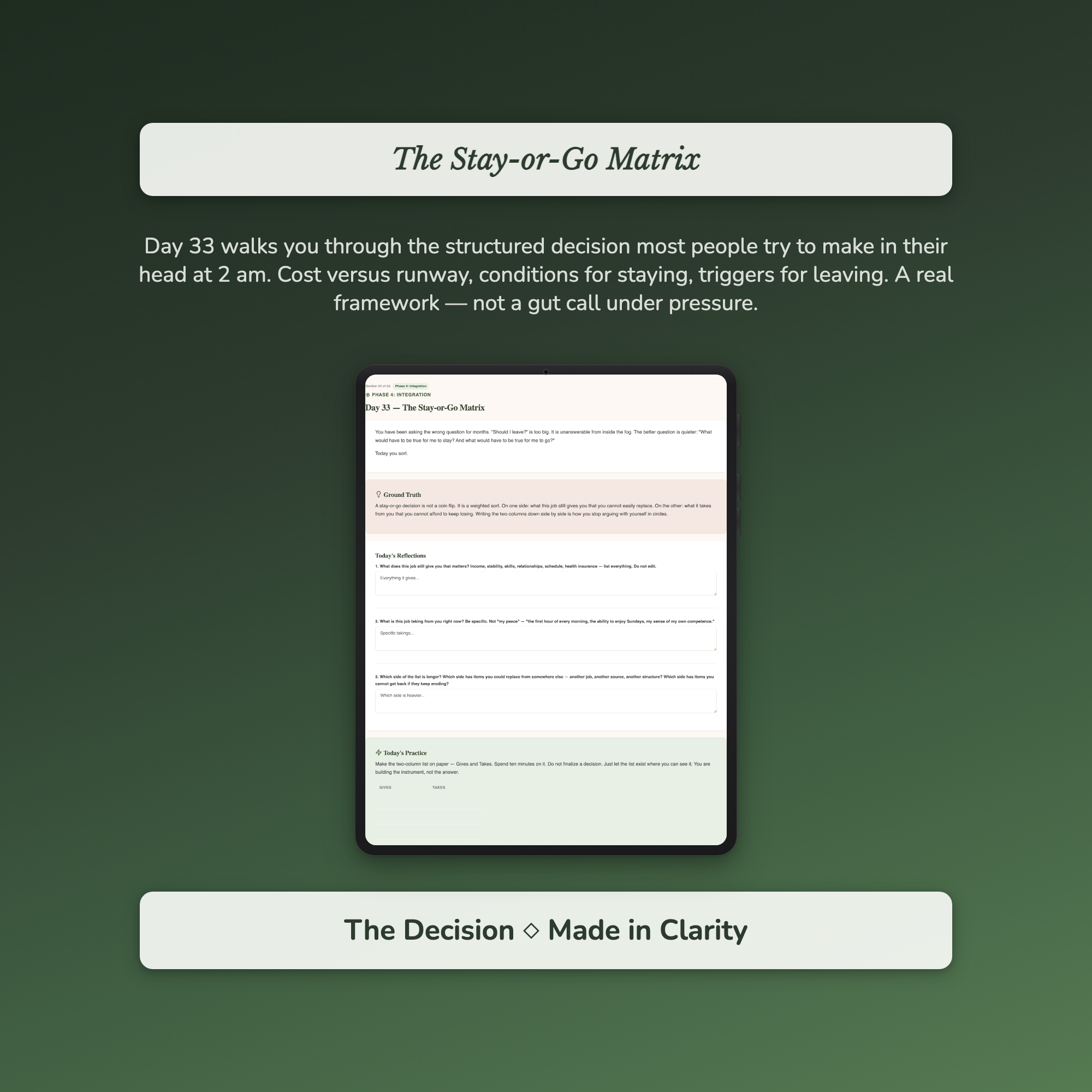 Workplace Boundaries Workbook & 40-Day Guide — sample profile or chart