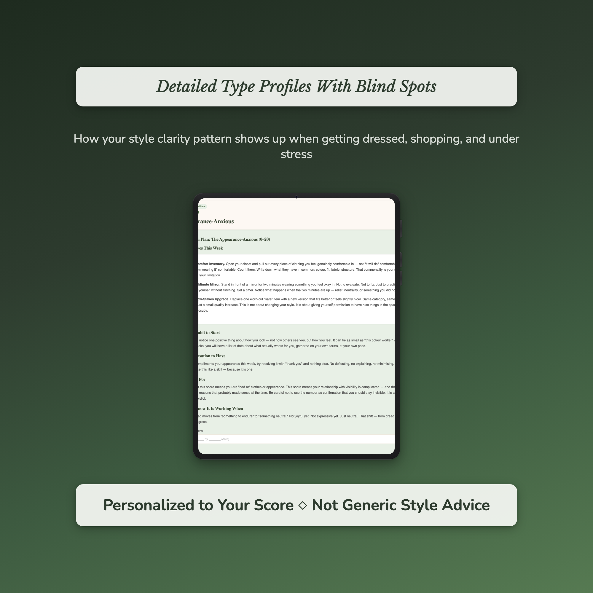 Style Clarity Profile — sample profile or chart