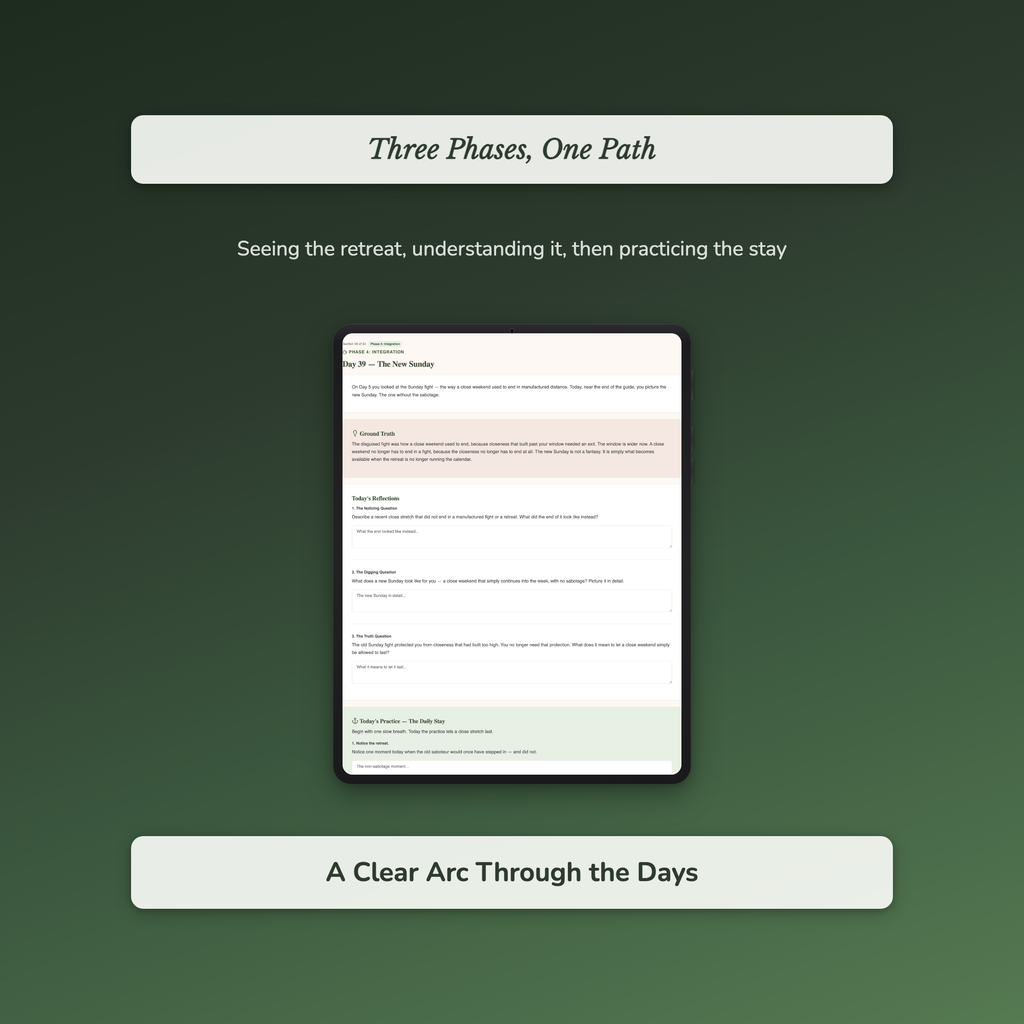 Avoidant Attachment Workbook & 40-Day Journal – Stay Close – Interactive Digital Guide