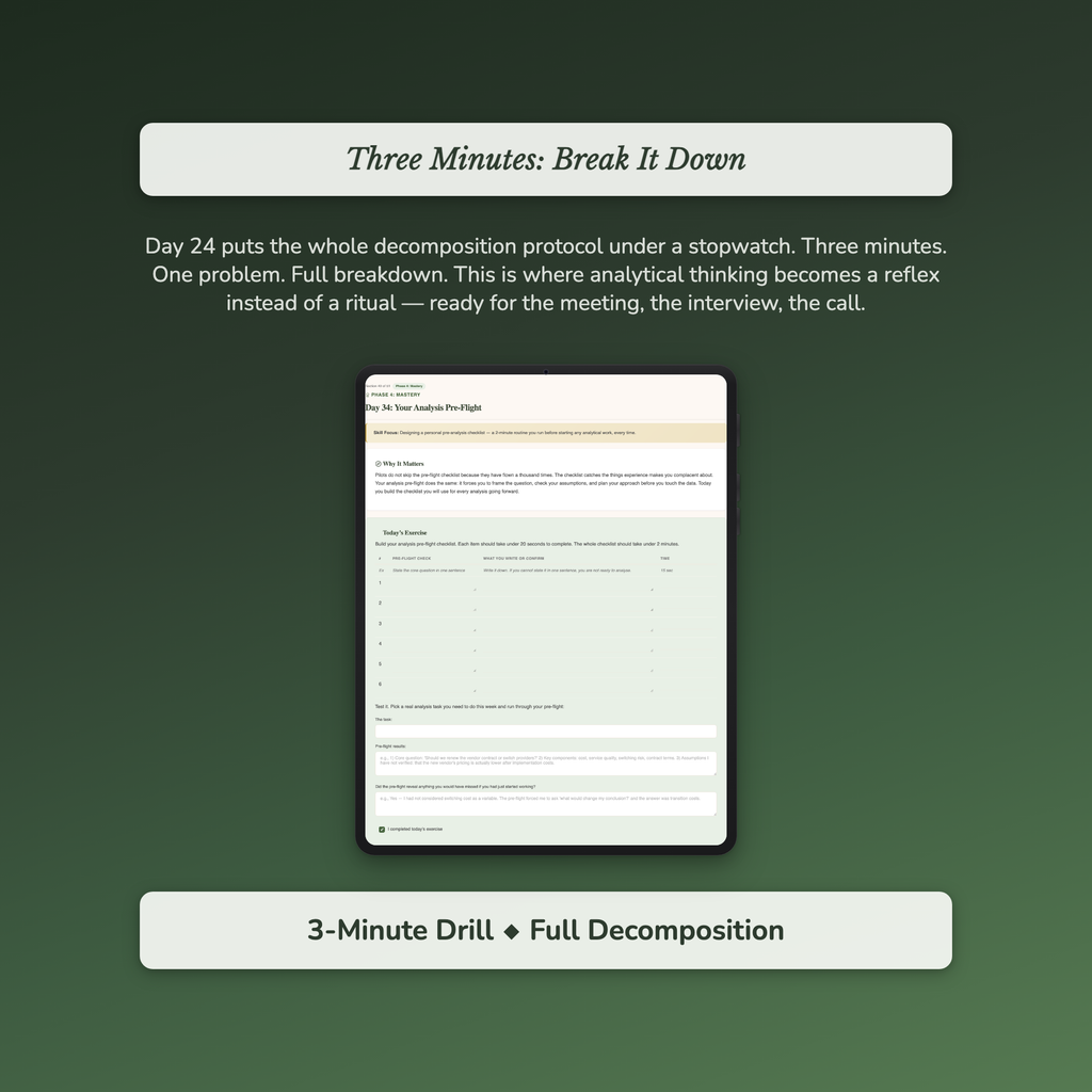 Analytical Thinking Workbook & Training — sample profile or chart