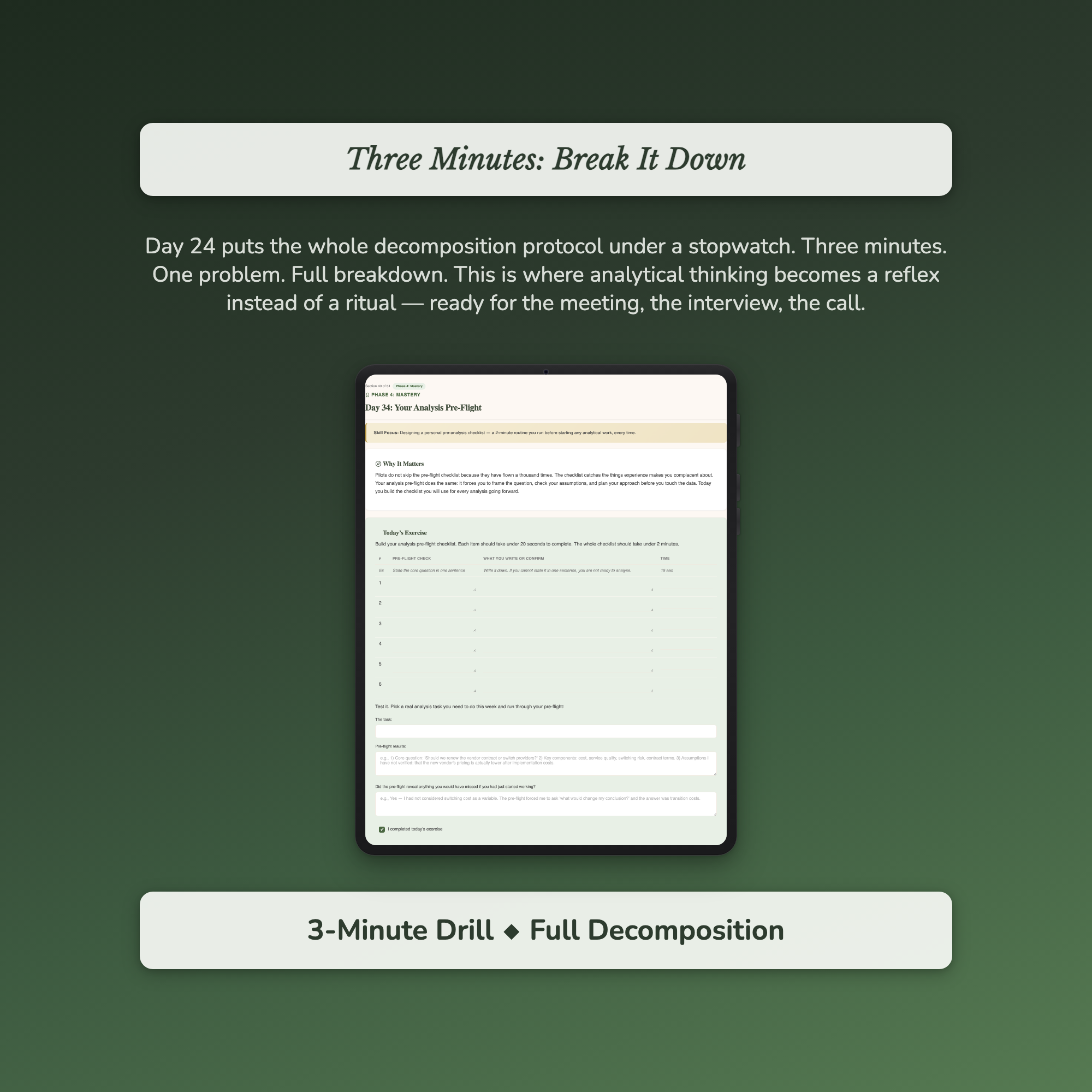 Analytical Thinking Workbook & Training — sample profile or chart