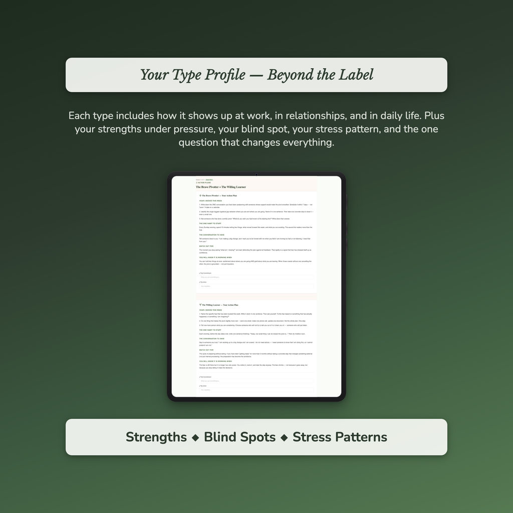 Life Pivot Readiness Profile — sample profile or chart